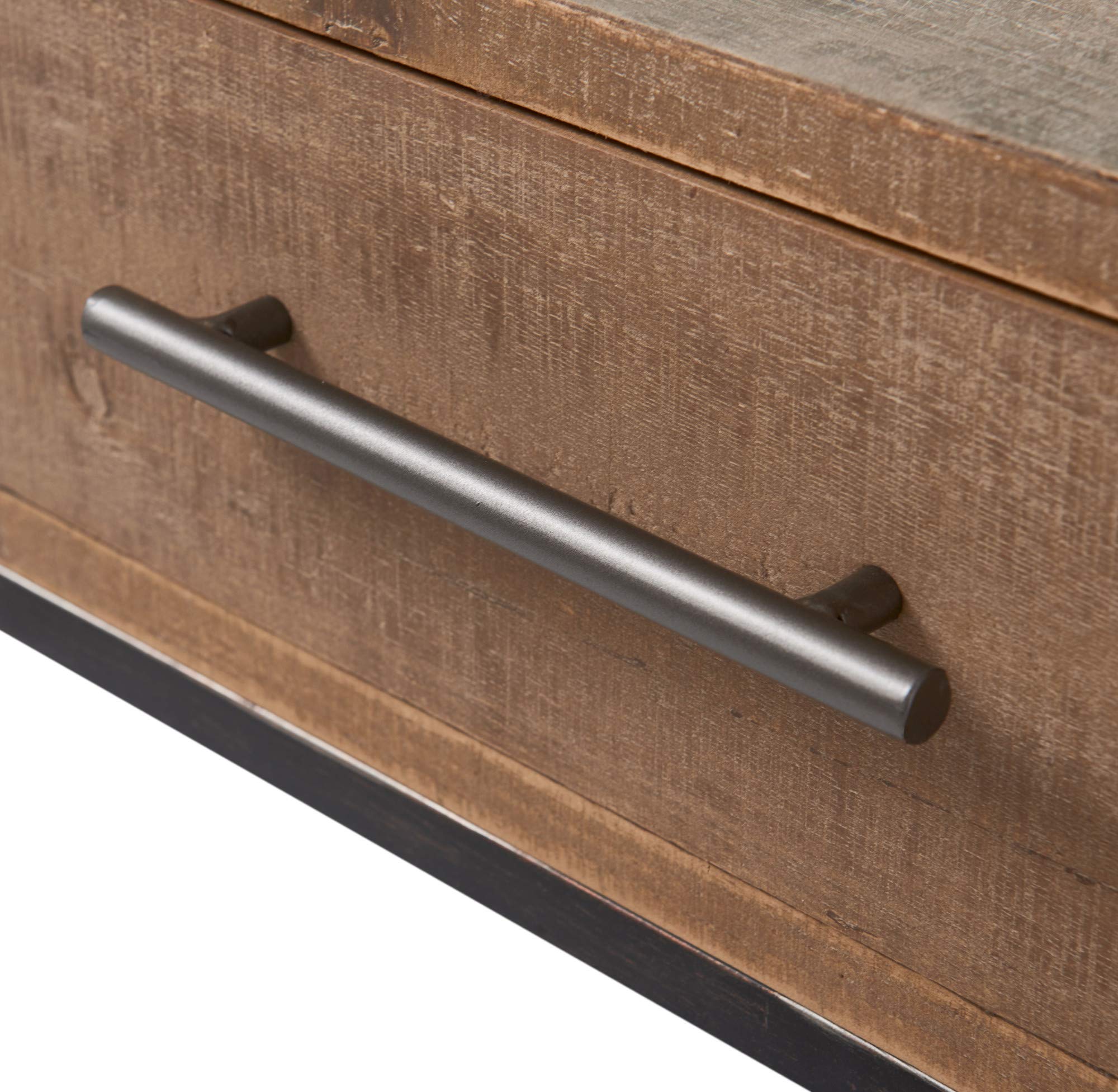 Industrial Rustic Console Table with 2 Drawers - Wood & Metal Entryway Sideboard with Shelf Storage | Distressed Brown Finish | Perfect for Farmhouse Kitchen, Living Room & Hallway Accent Furniture