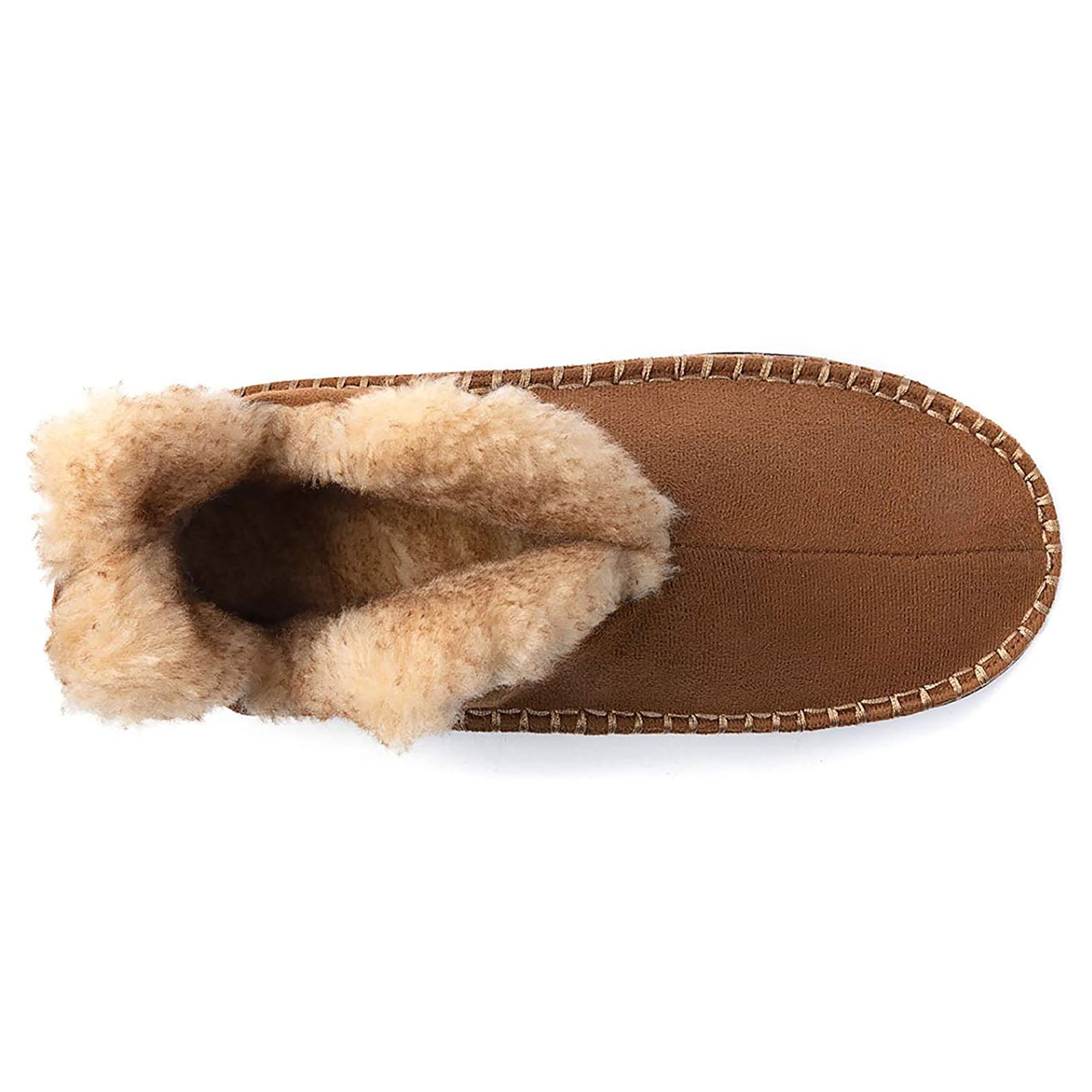 Men's Camelback Faux Wool Lined Bootie - Winter Warm Slip On Shoes for Men, Comfortable Indoor/Outdoor House Slippers - Perfect for Home, Office & Travel