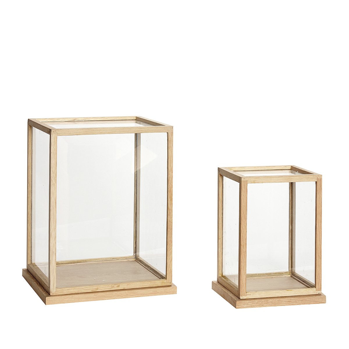 Premium Glass Display Dome with Solid Oak Wood Base - Set of 2 for Jewelry, Collectibles & Home Decor Showcase - Perfect for Wedding Centerpieces, Antique Displays & Retail Merchandising