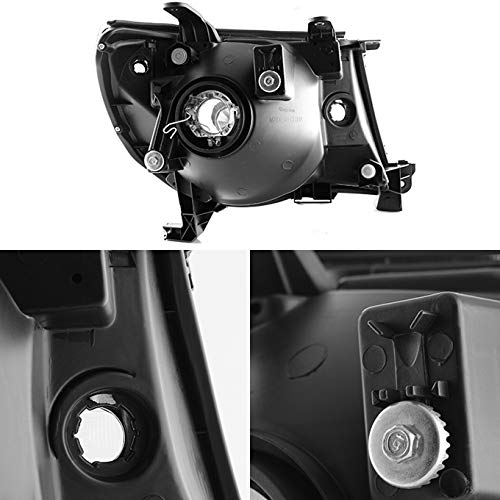 AKKON Chrome Headlights & Clear Fog Lights Kit for 2005-2011 Toyota Tacoma - Direct Replacement Left & Right Pair - Upgrade for Night Driving & Off-Road Adventures