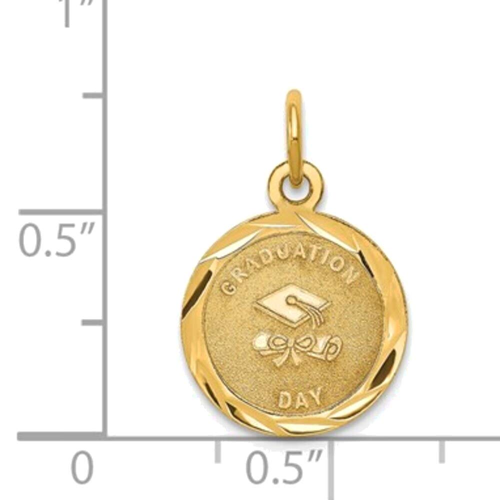 14K Yellow Gold Graduation Day Charm Pendant - Elegant Jewelry Gift for Graduates, Students & Teachers | Perfect for Commencement, Ceremonies & Special Occasions