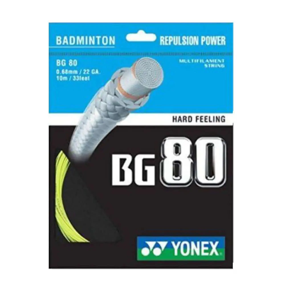 Yonex BG 80 Premium Badminton String - 10 Meter Reel (7 Color Options) | High Performance String for Competitive Play & Tournament Use
