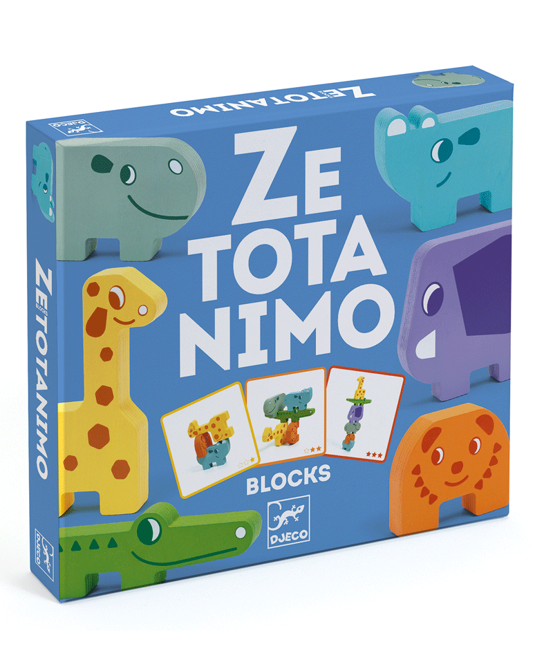 Ze Totanimo by Djeco - Wooden Animal Stacking Game for Toddlers | Montessori Learning Toys | Fun Educational Stacking Blocks for Kids Ages 1-3 | Perfect for Birthday Gifts & Early Childhood Development