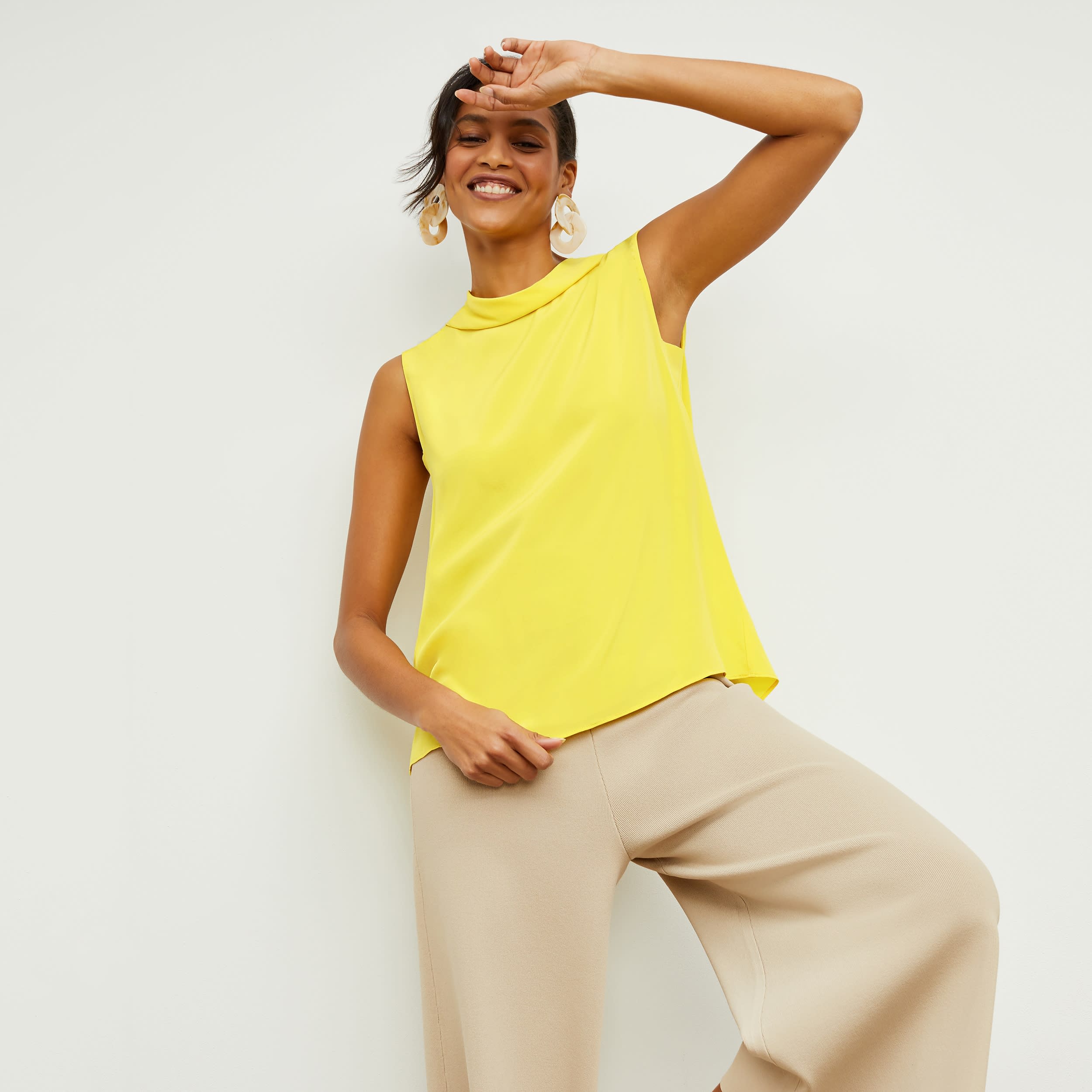 Rogala Stretch Culotte Jumpsuit & Knit Cardigan Set in Latte - Comfortable Lounge Wear for Women, Perfect for Home, Office and Casual Outings