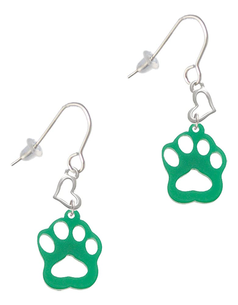 Delight Acrylic Paw Heart Earrings - Cute French Style for Daily Wear