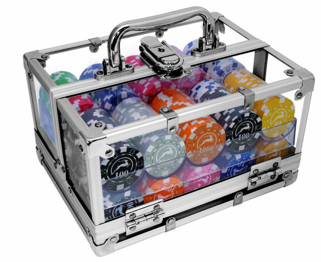 Modiano Aluminum Transparent Poker Chip Box – 400 Casino Chips (14g Each) for Home Games, Tournaments & Professional Play
