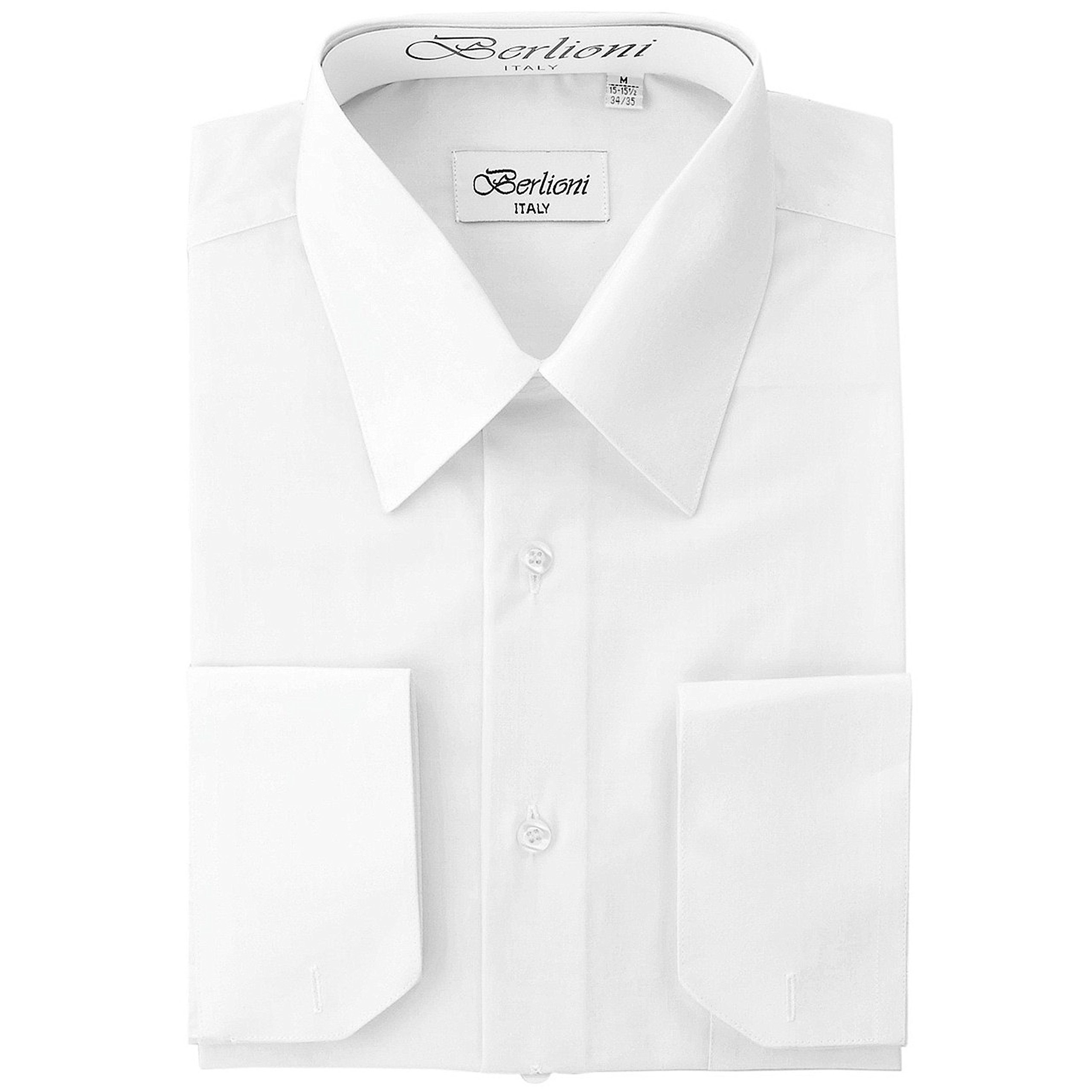 Berlioni Men's Green Solid Dress Shirt | Slim Fit Formal Business Shirt | Perfect for Office, Weddings & Special Occasions