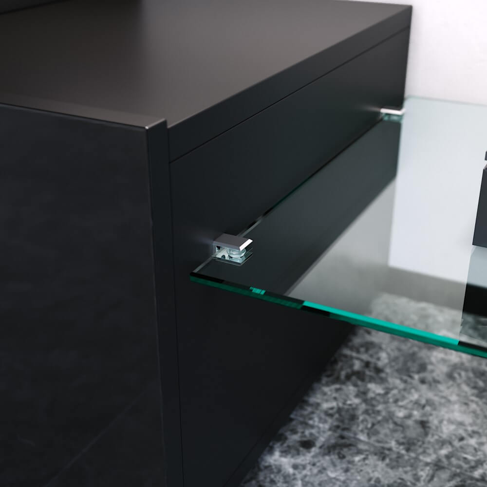 16 Colors 2000mm LED TV Stand with Storage - Black | Modern Entertainment Unit for Living Room, Bedroom & Home Theater