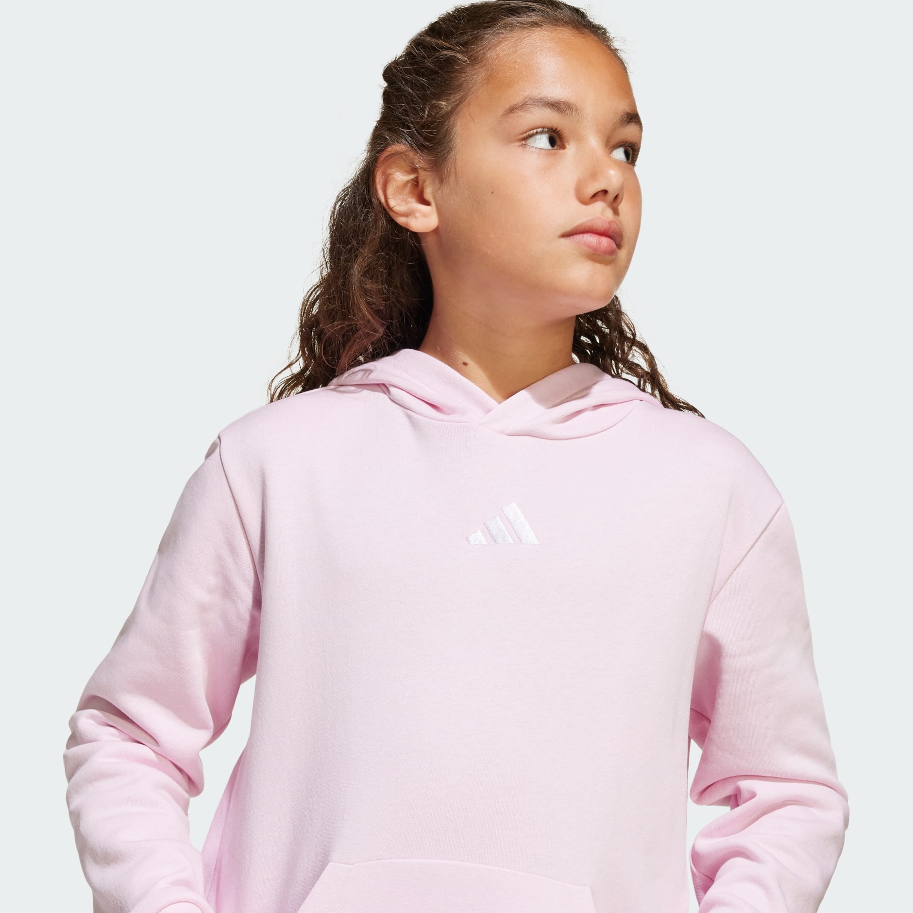 Adidas Kids' Essentials Fleece Pink Hoodie - Soft & Cozy Pullover for Boys & Girls - Perfect for School, Playdates & Outdoor Activities