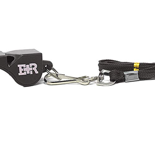 Safety Whistle with Lanyard - Loud Emergency Whistle for Hiking, Running & Outdoor Activities - Black
