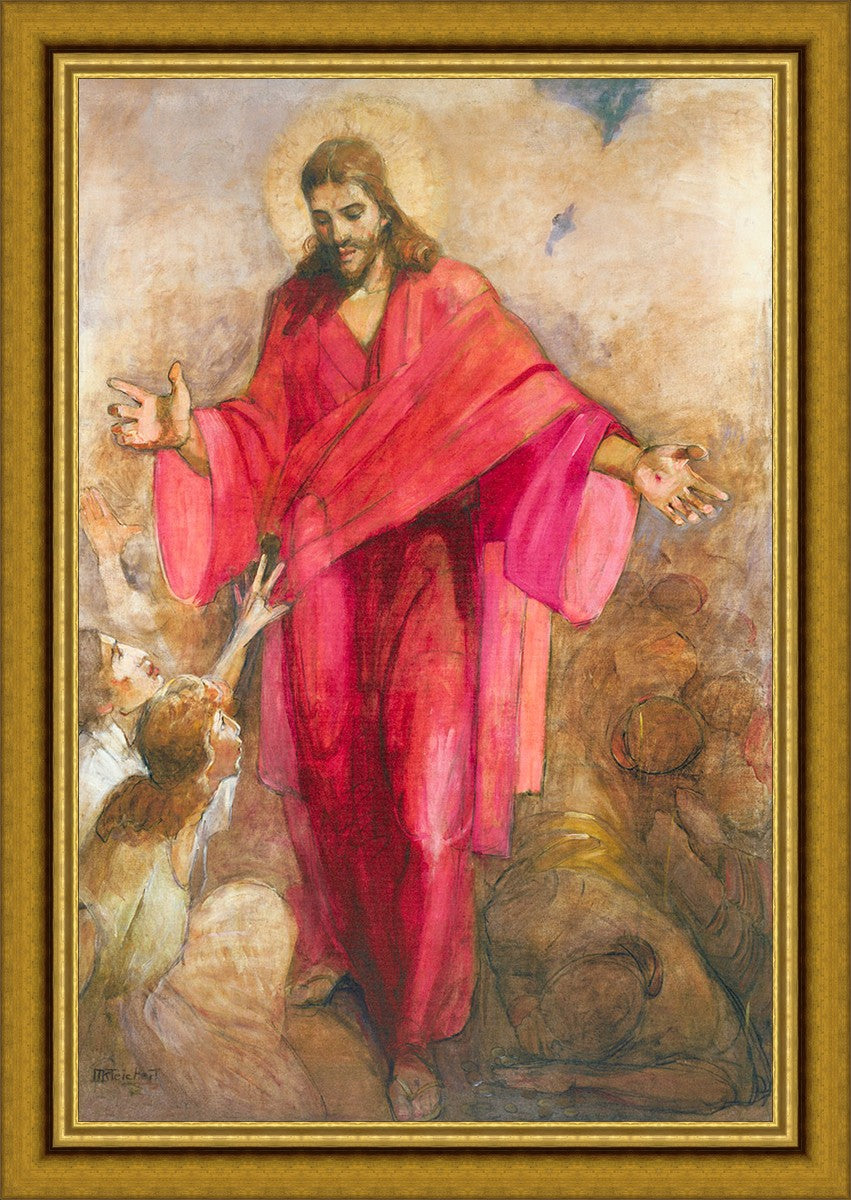 Large Christ in Red Robe Wall Art - Religious Home Decor for Living Room, Bedroom & Church