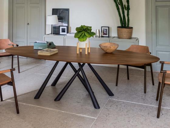 Midj Forest Elliptical Dining Table - Modern Solid Wood Oval Table for Dining Room, Kitchen, or Breakfast Nook - Perfect for Family Gatherings & Dinner Parties