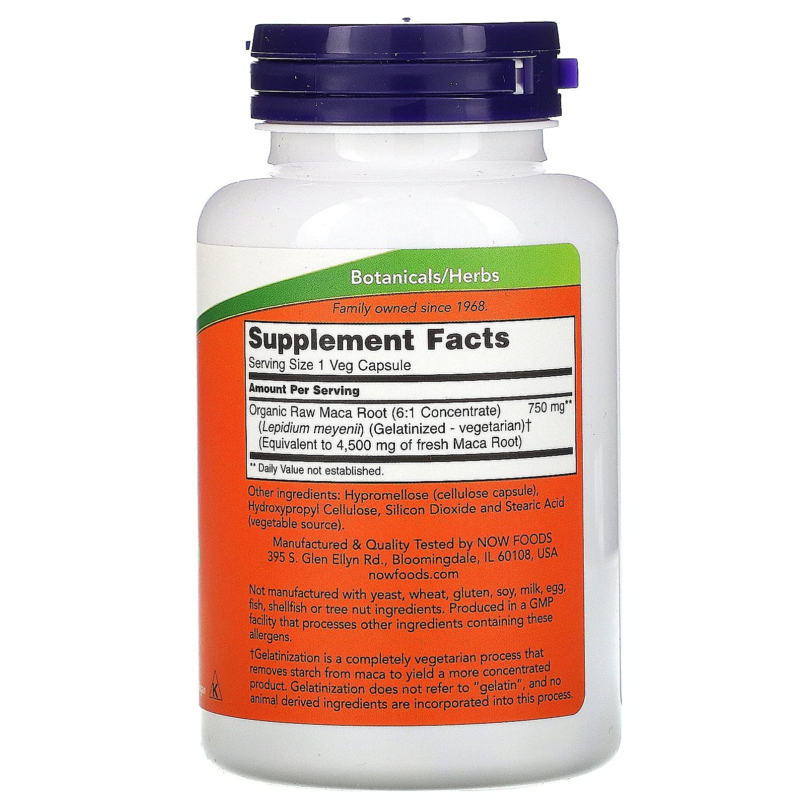 Now Foods Maca 750mg Raw Organic Supplement - 90 Vegetarian Capsules (Multi-Pack) for Energy, Stamina & Hormonal Balance - Perfect for Athletes & Busy Professionals