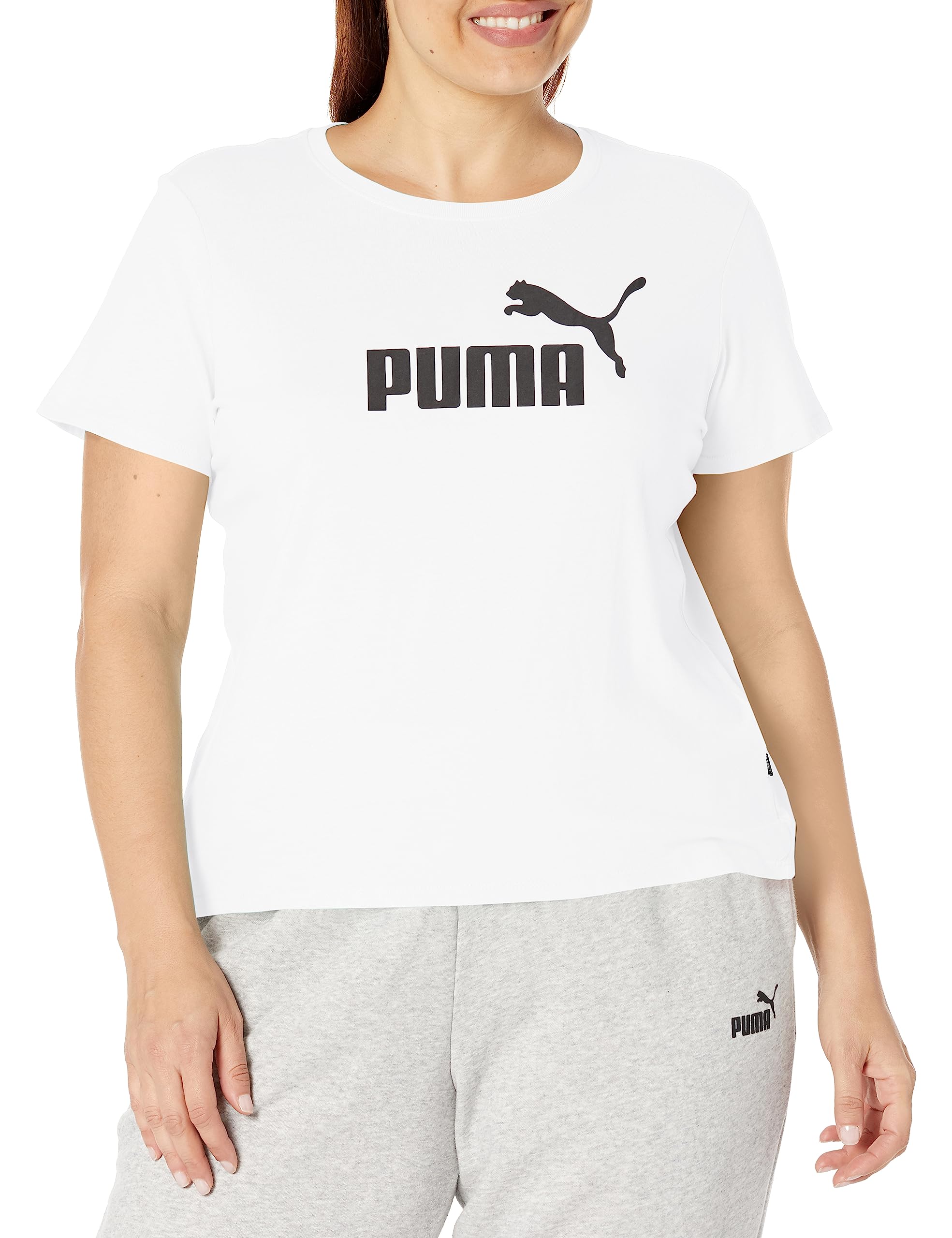 PUMA Women's Essentials Logo T-Shirt - Soft Cotton Casual Tee for Everyday Wear (Plus Sizes Available) | Perfect for Gym, Lounge & Street Style