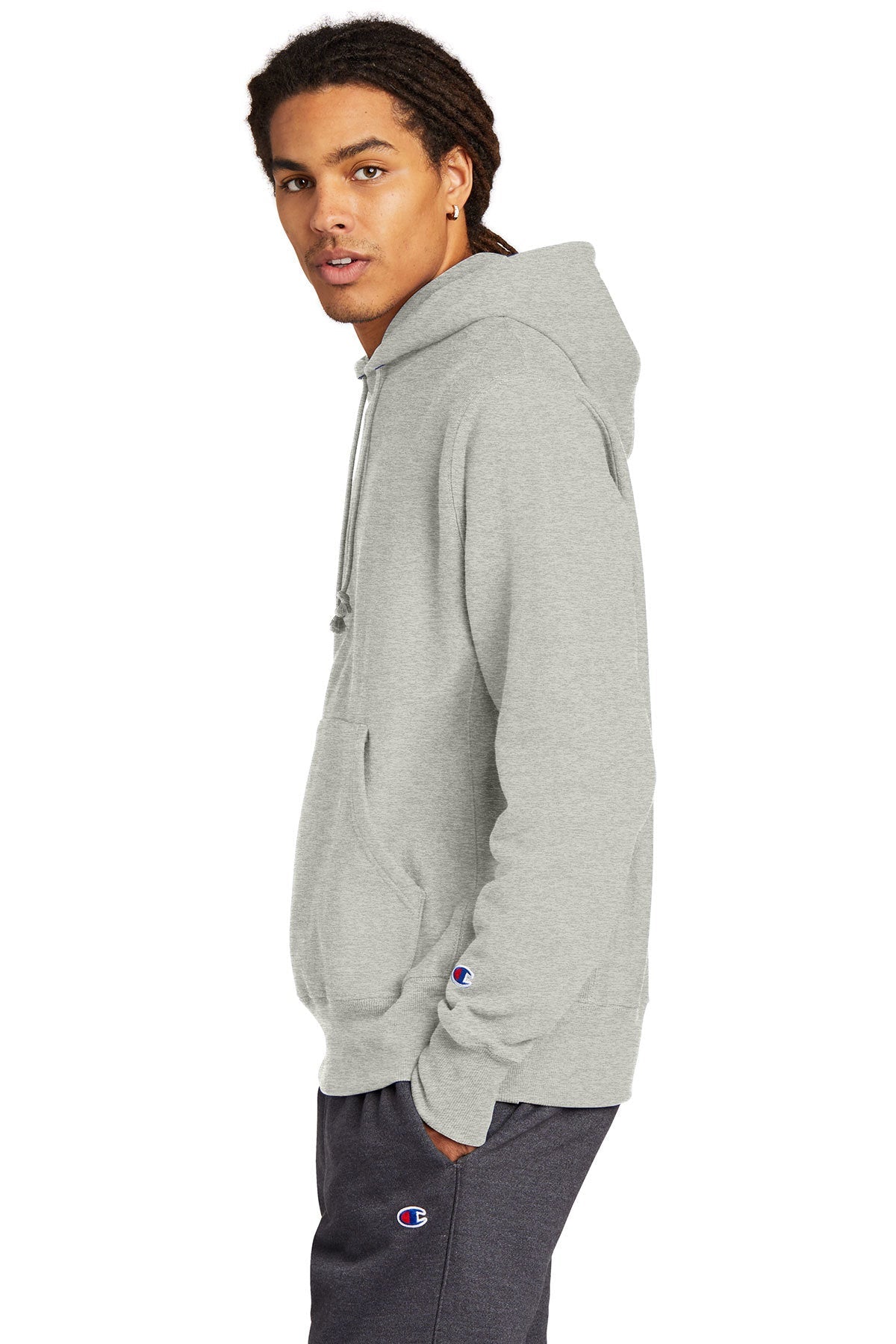 Champion Reverse Weave Hooded Sweatshirt for Men & Women | Oxford Grey Cotton Pullover | Casual Streetwear & Gym Wear