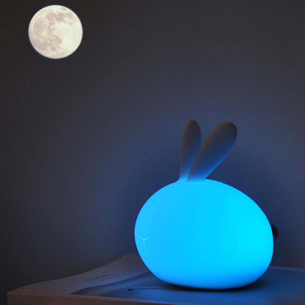 Uonlytech Rechargeable Desk Lamp with USB Port - White & Blue Terrazzo Pattern - Perfect for Christmas Gifts, Home Office, Study Room & Bedroom Lighting