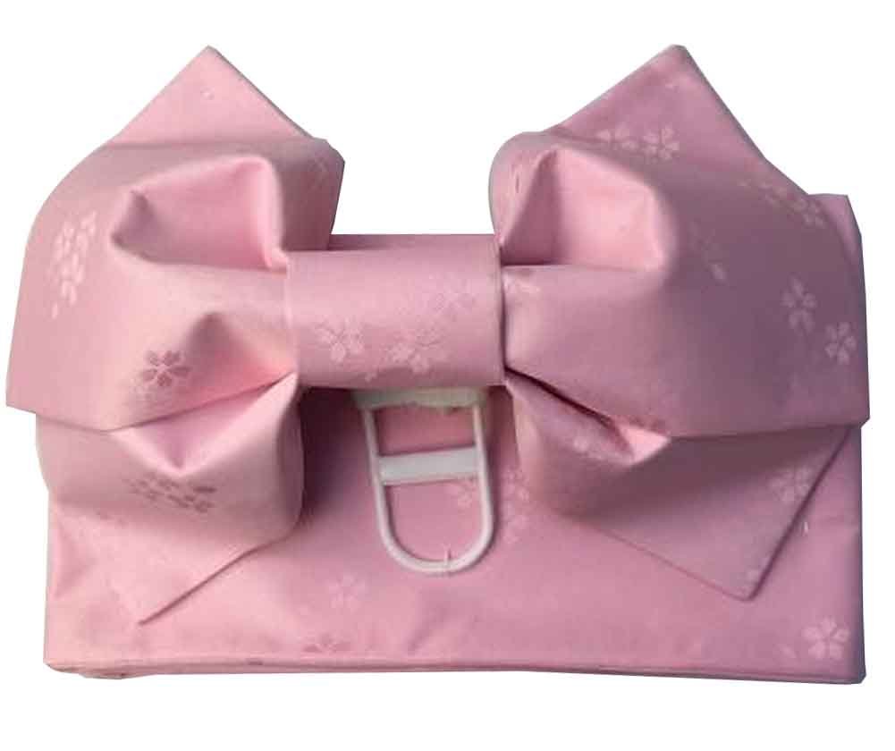 Women's Kimono Bathrobe with Jacquard Waistband - Soft Pink Japanese Style Robe for Spa, Lounge & Home Relaxation