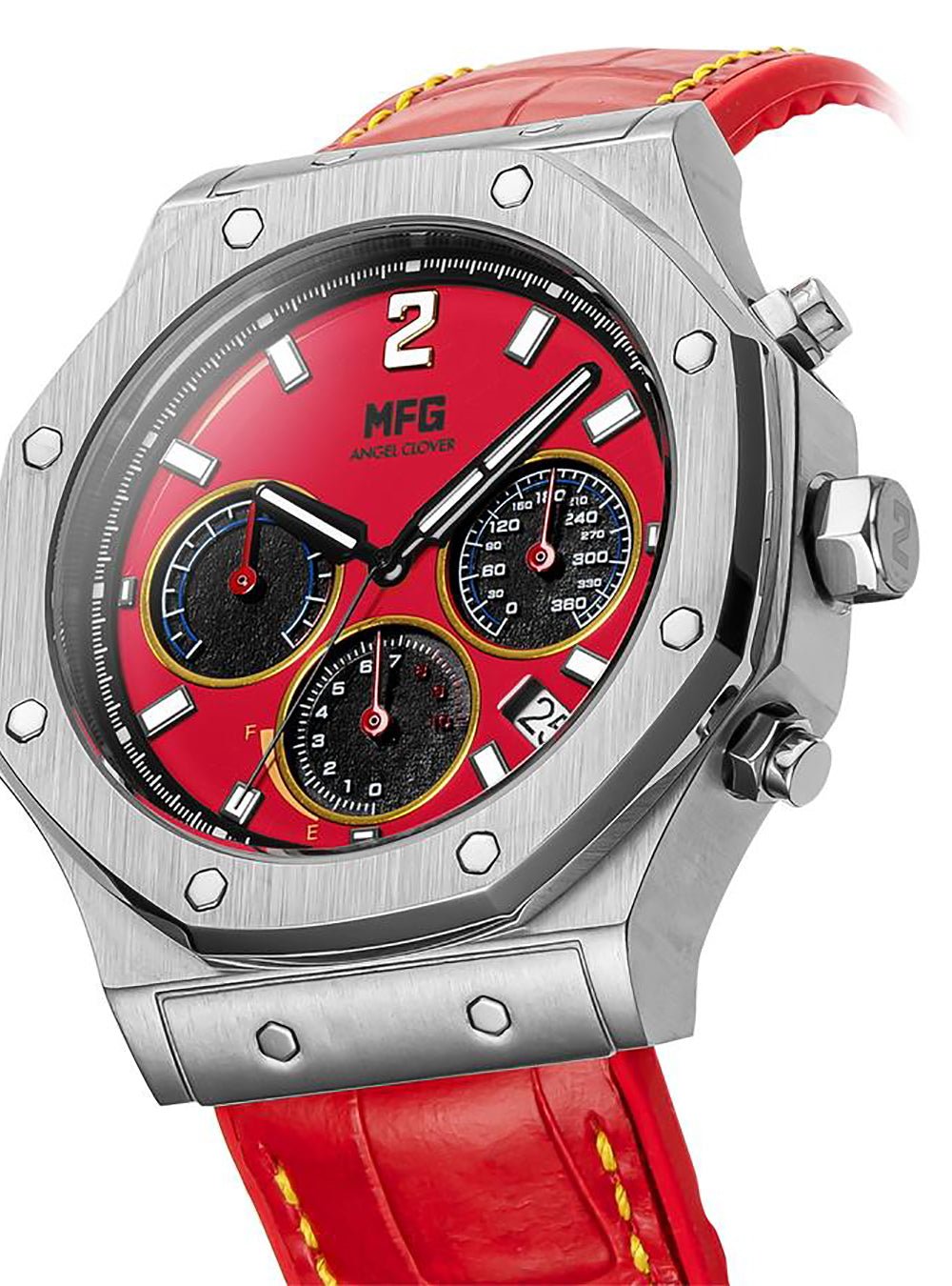 ANGEL CLOVER × MF GHOST Collaboration Solar Watch - EXVENTURE EVS43MFG Limited Edition (Ferrari 488GTB Model) | Premium Japanese Anime Inspired Timepiece for Racing Fans & Collectors | Perfect for Cosplay, Gift Giving & Anime Enthusiasts