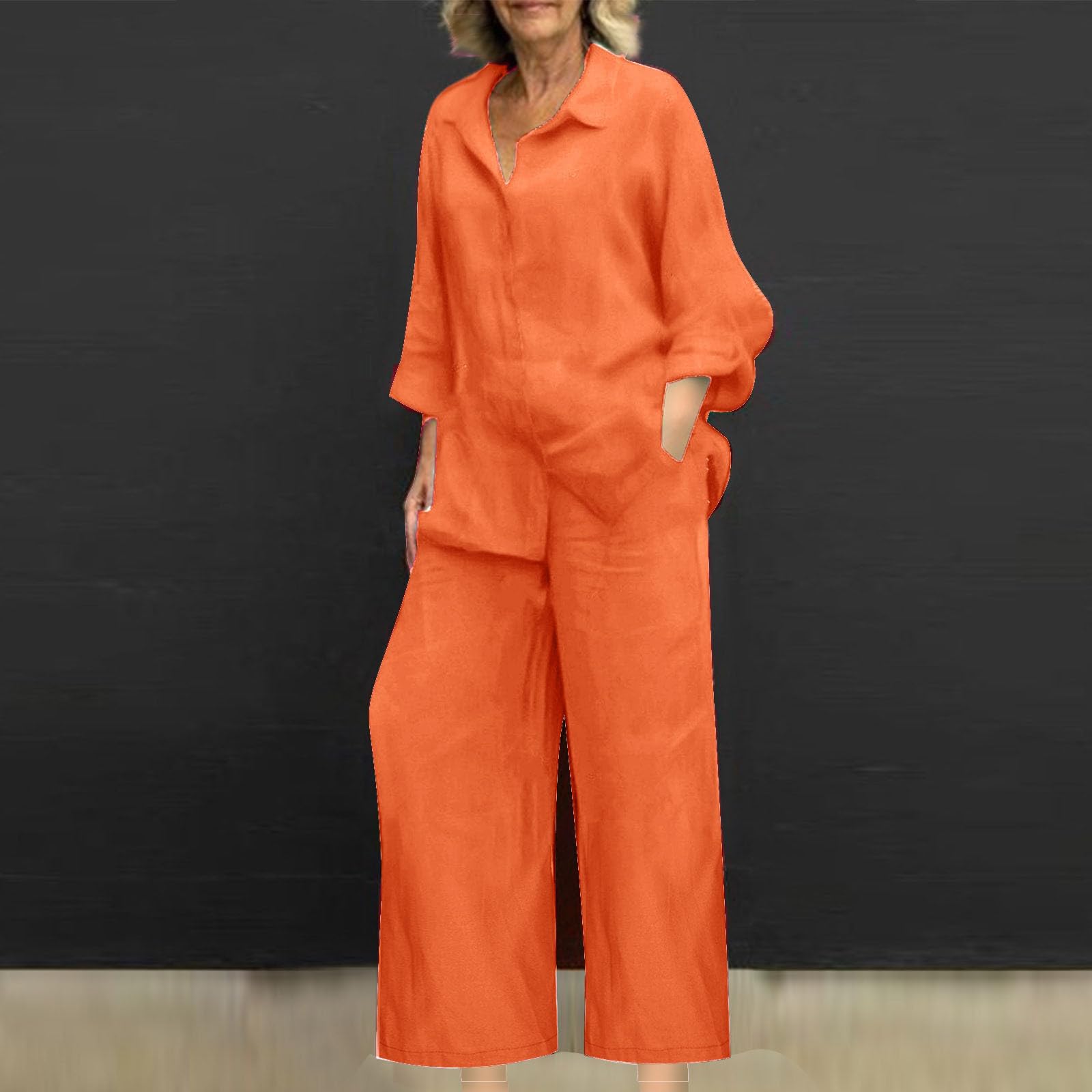 Women's Casual Lounge Wear Sets - 100% Cotton Linen Jogging Suits & Wide Leg Pants | Soft Comfortable Outfits for Home, Yoga & Relaxation | Perfect Gift Set for Women
