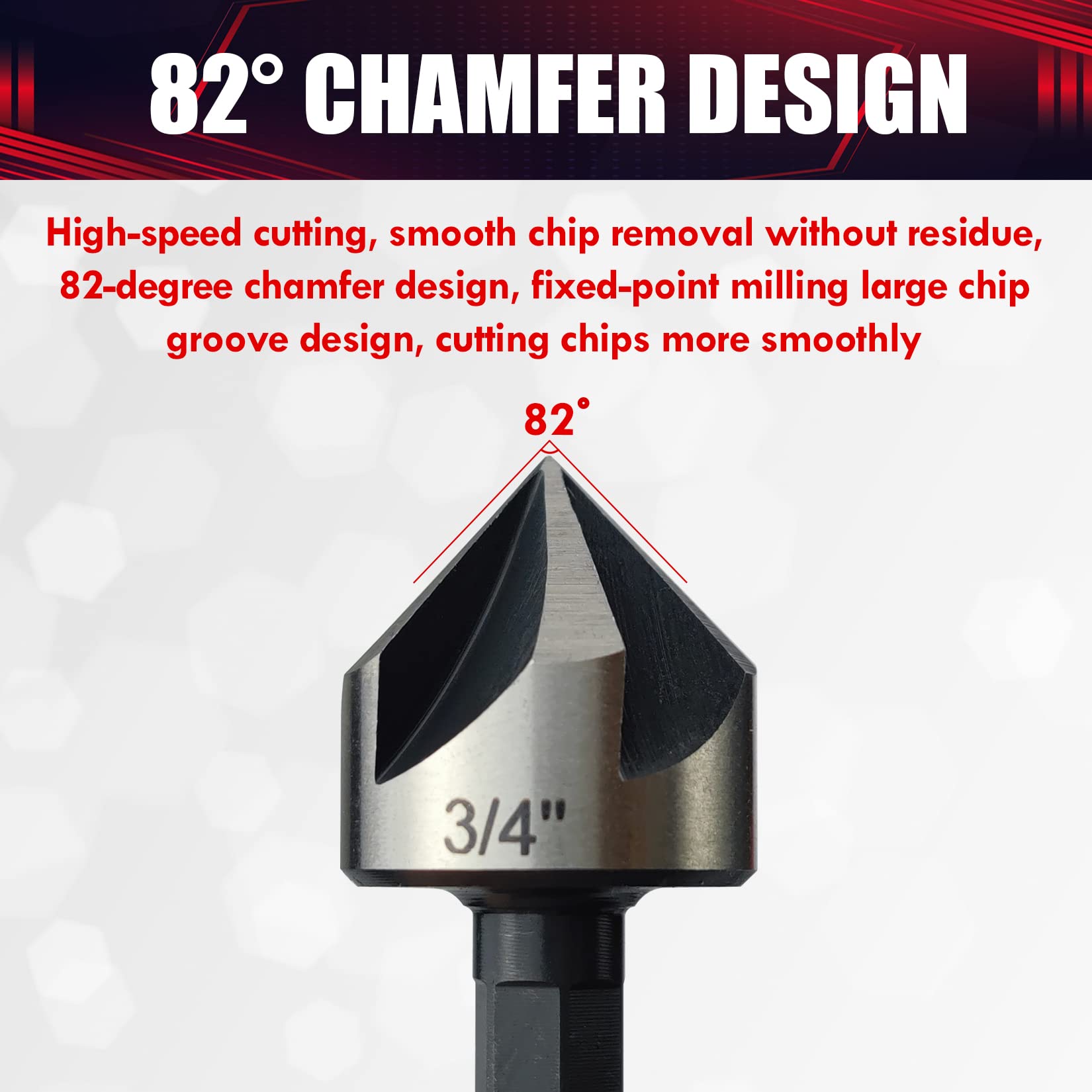 5-Piece Countersink Drill Bit Set - 82 Degree Pilot Point for Metal, Wood & Plastic - Perfect for Sink Holes in Mild Steel, Plywood, Hardwood & Fiberglass - Ideal for DIY Projects, Woodworking & Metal Fabrication