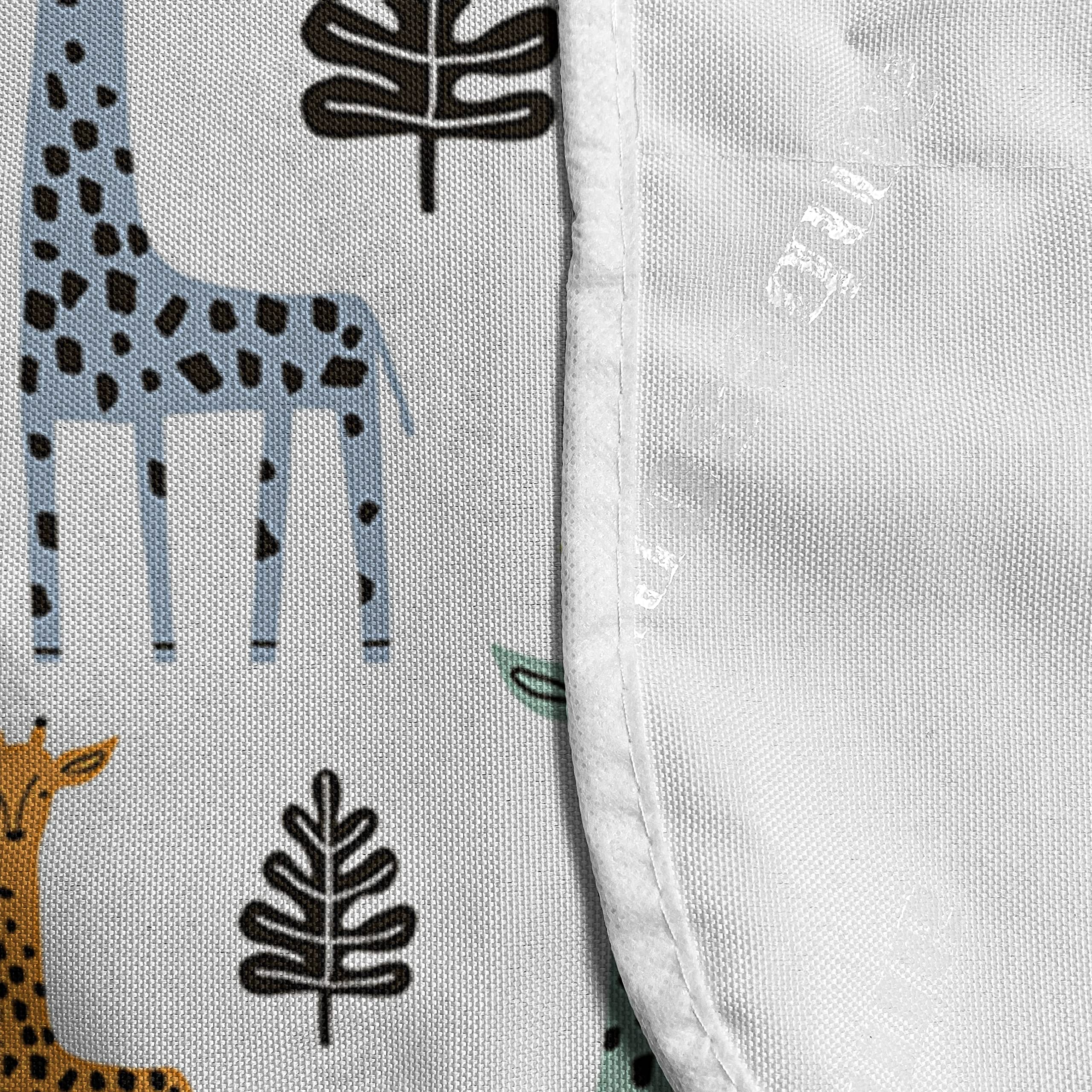 Ambesonne Cartoon Microwave Cover - Colorful Giraffe Zoo Safari Animal Print, Waterproof Kitchen Organizer with Pockets, 36x12 Inches, Lime Green Turquoise - Perfect for Protecting Appliances from Dust & Spills in Home, Office or Dorm
