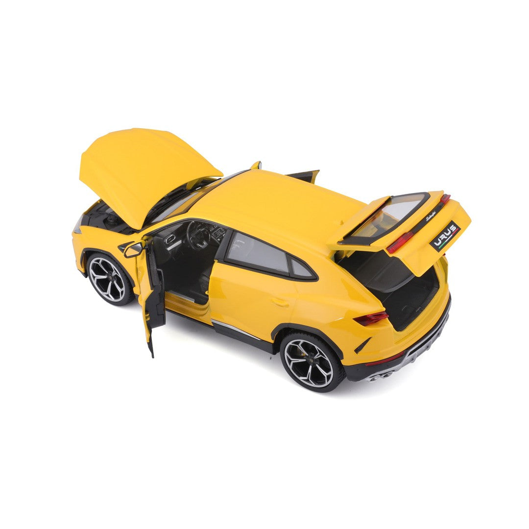 1:18 Scale 2018 Lamborghini Urus SUV Diecast Model Car - Metallic Yellow by Bburago | Collectible Toy for Display, Gift, or Car Enthusiasts
