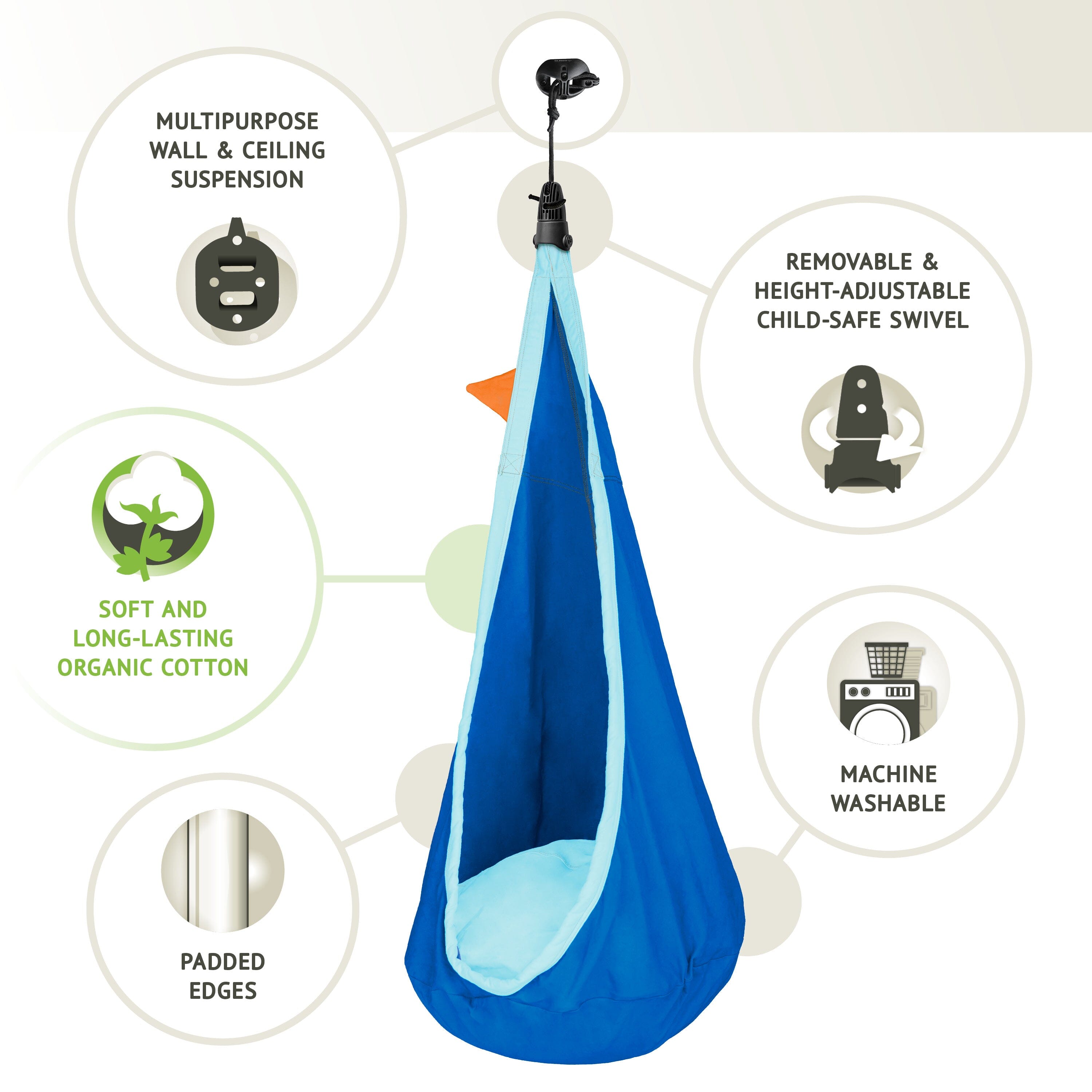 Premium Nest Hammock - Portable & Comfortable Outdoor Hanging Bed for Camping, Backyard, Beach, and Travel - Lightweight & Durable for Relaxation & Adventure