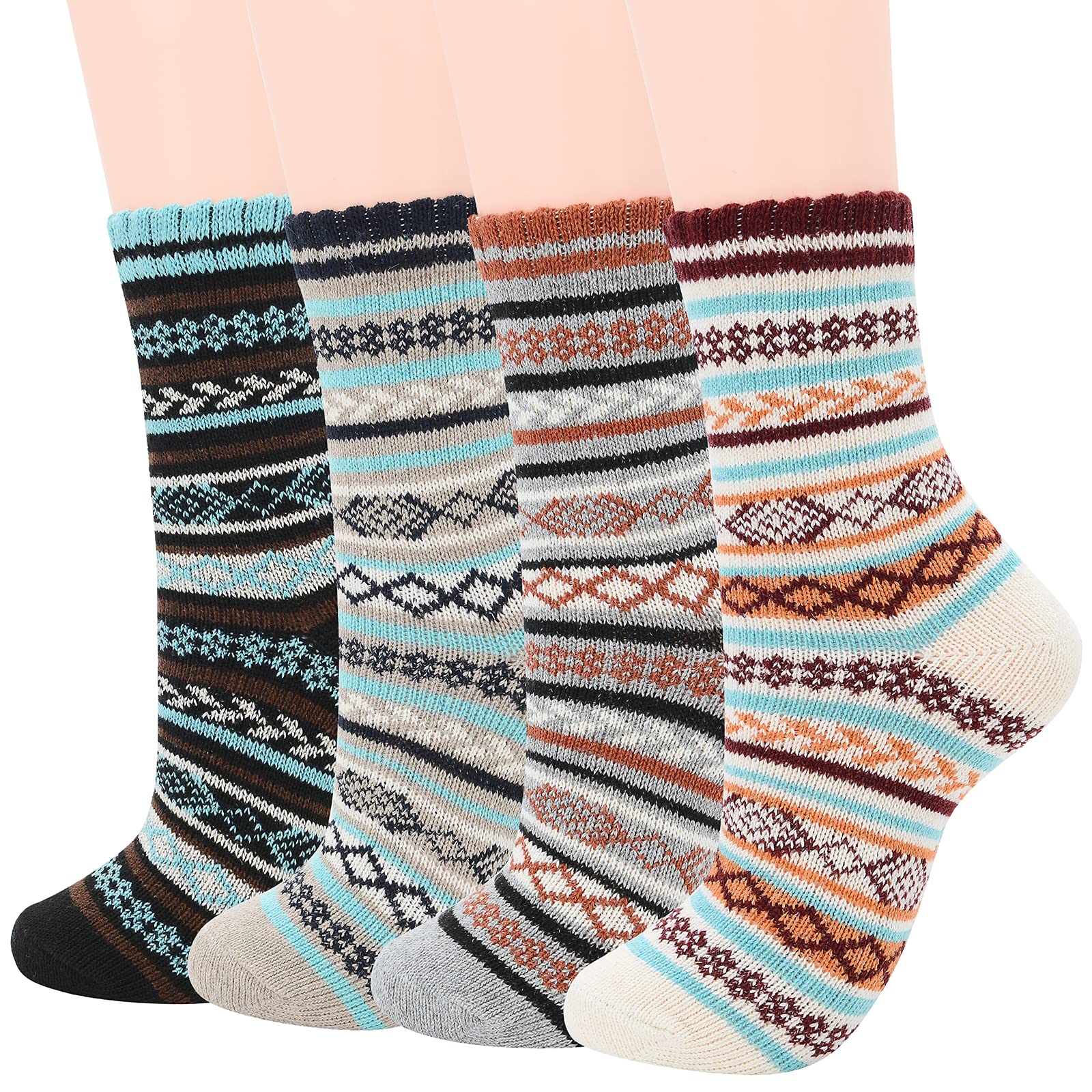 Premium Men's Warm Wool Socks - Soft Cozy Cashmere Blend Winter Socks for Hiking, Skiing & Outdoor Activities - Breathable Athletic Crew Socks for Cold Weather Comfort