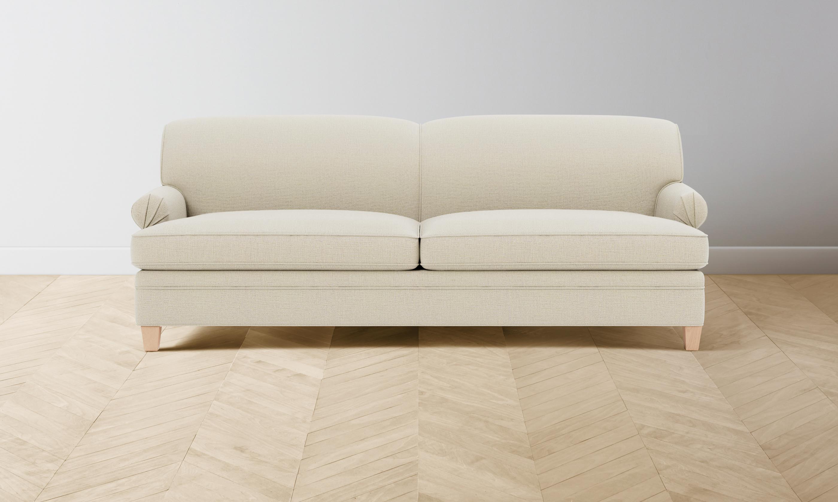 Carmine Sofa - Performance Linen Weave Prairie Fabric Sectional Couch for Living Room, Modern Comfortable Lounge Furniture for Home Decor