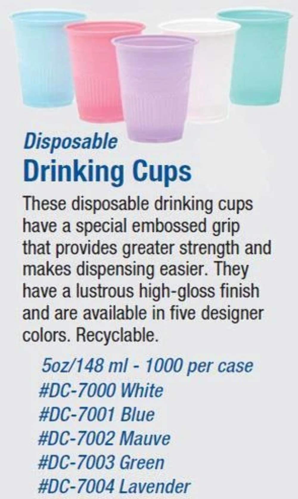 5OZ White Drinking Cups [DC-7000] - Perfect for Kids' Parties, Baby Showers, and Office Events