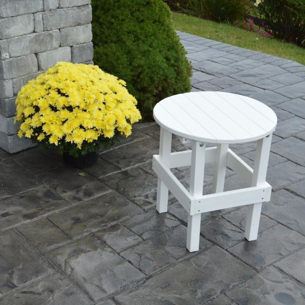 A&L Furniture 24-Inch Round Side Table with Polypropylene Top - Durable Indoor/Outdoor Accent Table for Patio, Living Room, or Bedroom
