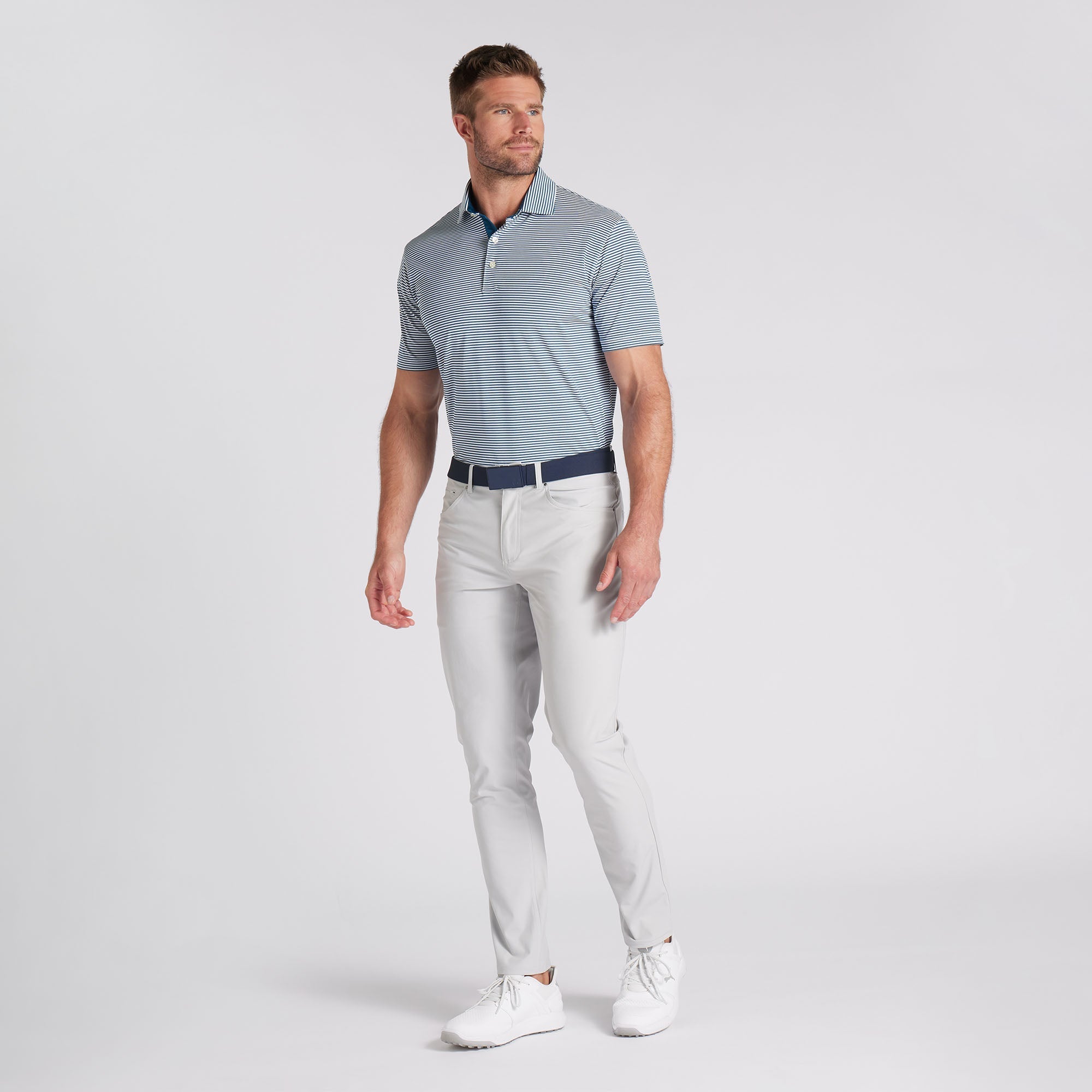 Premium Isle Pique Golf Polo Shirt for Men - Moisture-Wicking, Breathable & UV Protection - Perfect for Golf, Casual Wear & Outdoor Activities