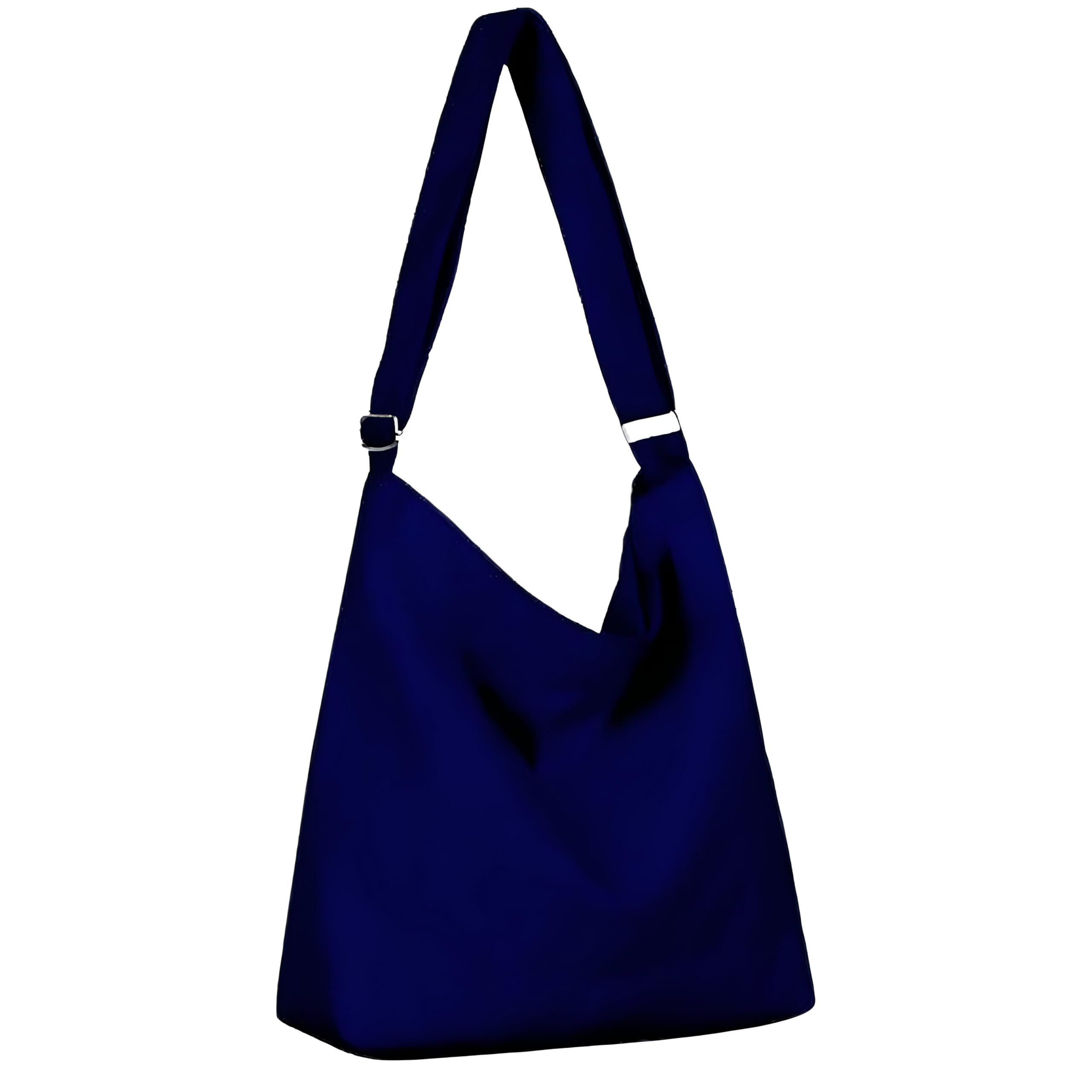 Stylish Canvas Tote Bag for Women - Durable Plain Cotton Tote with Zippered Inner Pockets - Reusable Multi-Purpose Bag for School, Gym, Shopping & Travel - Perfect for Work, Beach Days & Everyday Use