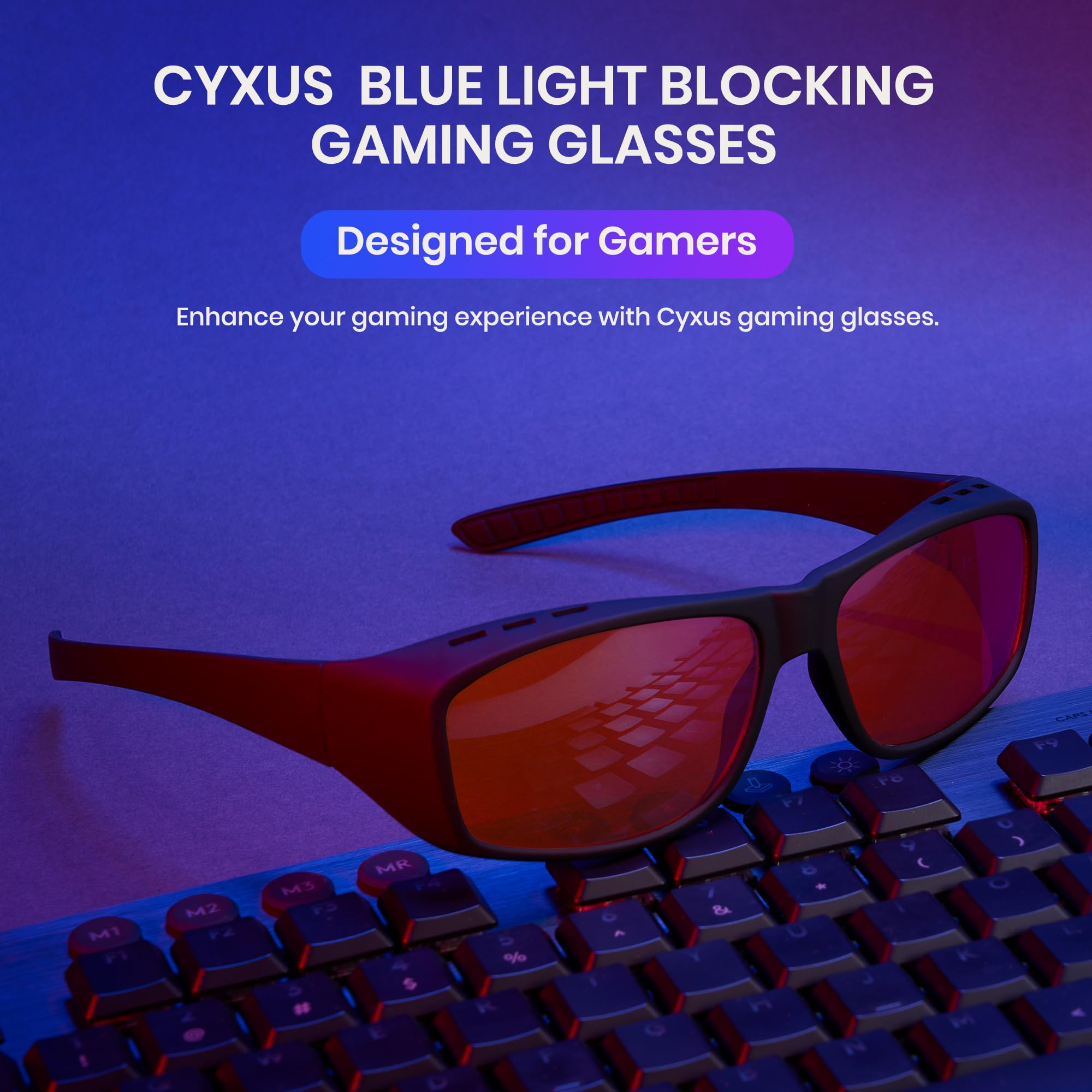 Cyxus Blue Light Blocking Glasses for Men & Women - Anti Eye Strain Computer Glasses, Gaming Glasses, Screen Protection (Model 8180) - Perfect for Office Work, Online Classes & Late-Night Gaming