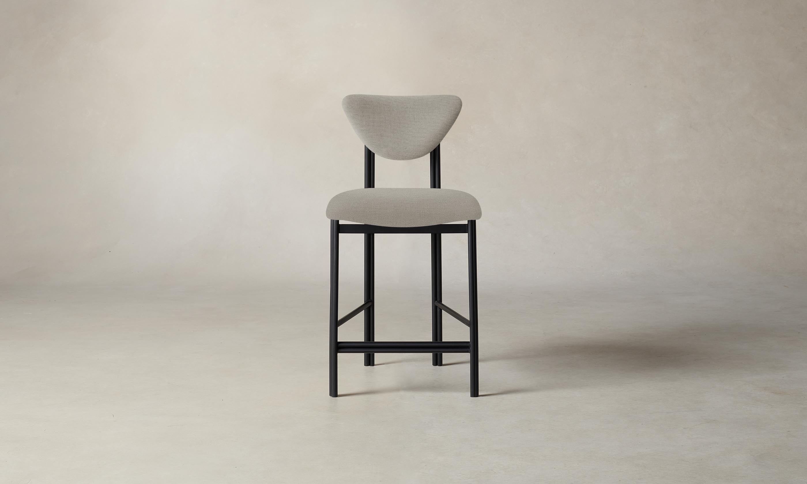Premium Cooper Counter Stool with Performance Linen Weave in Beige - Perfect for Kitchen Islands, Breakfast Bars & Modern Dining Areas
