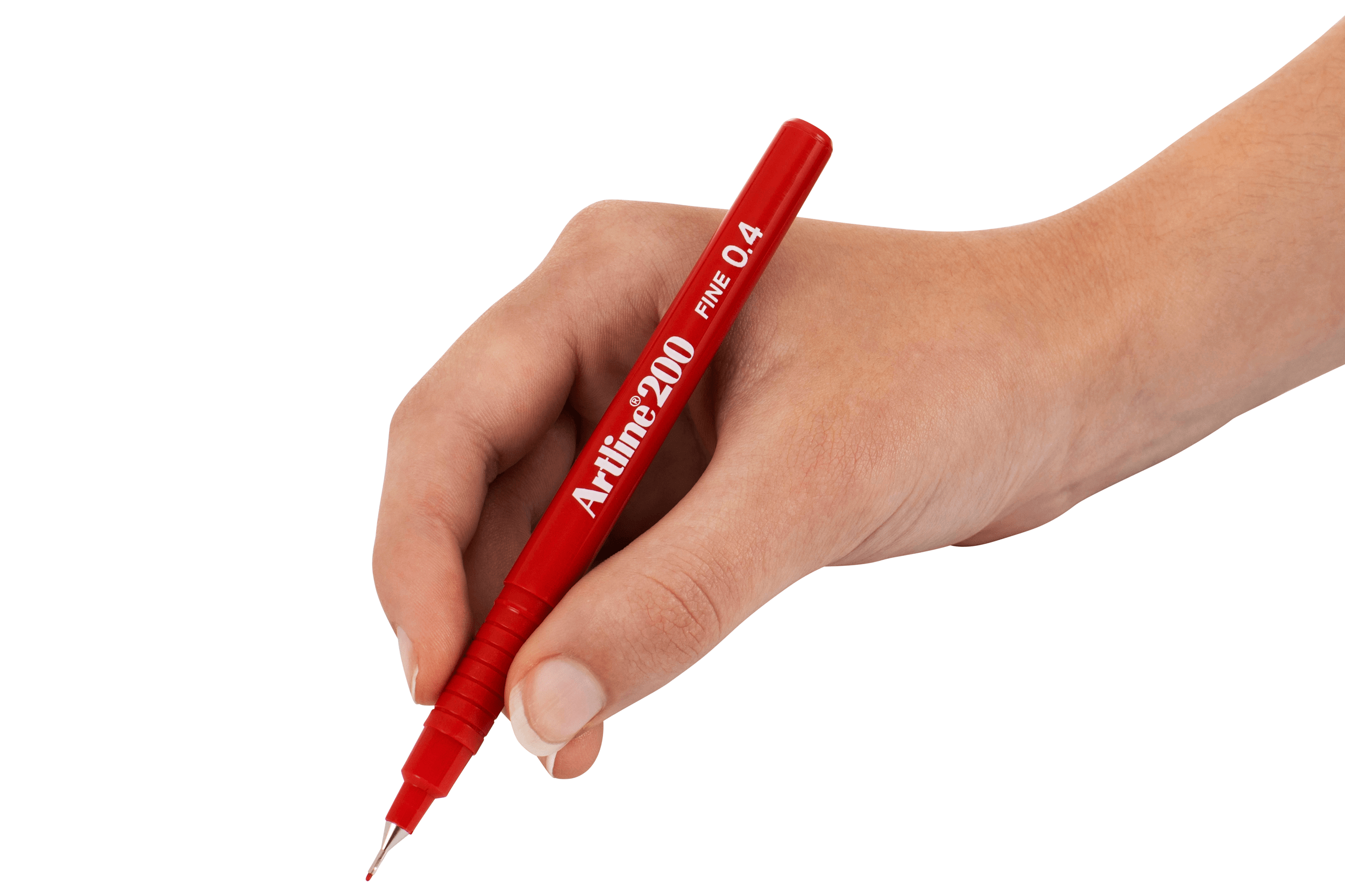 Artline 200 Fineliner Pen Set - 0.4mm Fine Point Red Marker Pens (12 Pack) for Sketching, Journaling & Office Use