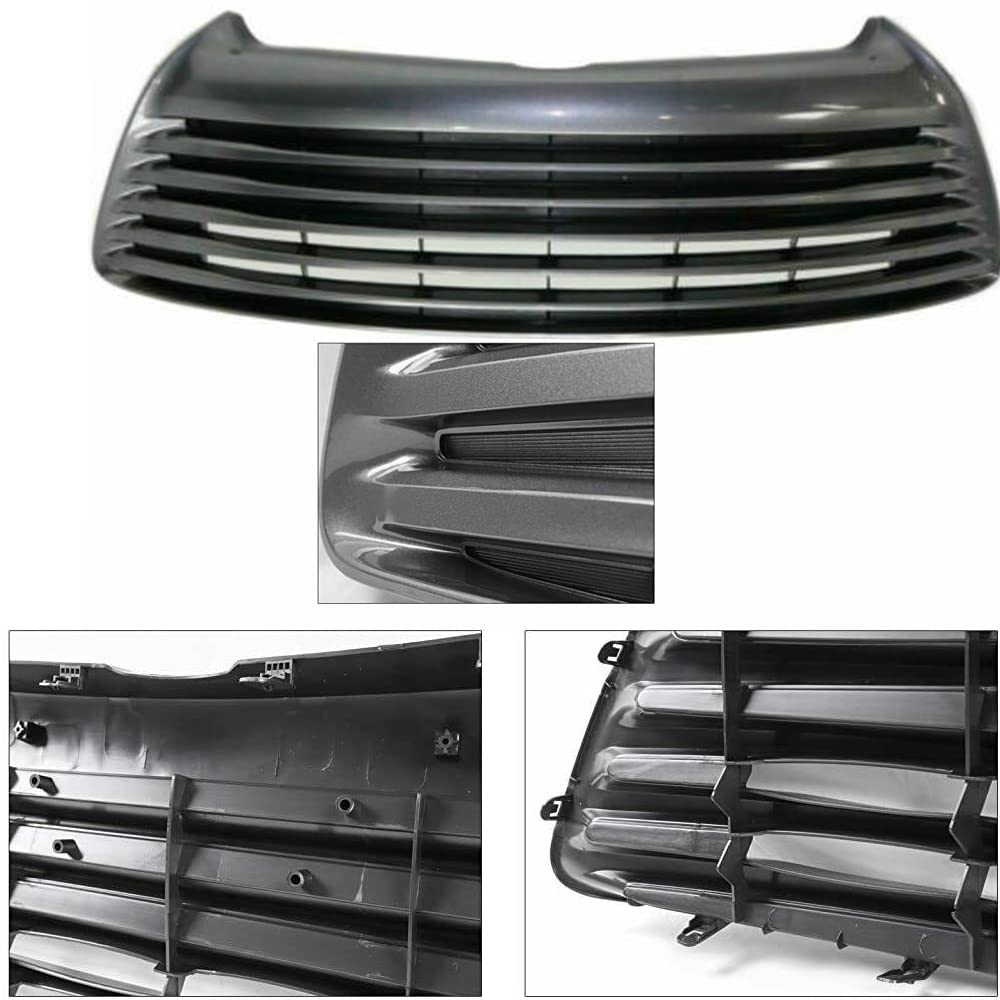 Chrome Trim Front Bumper Grille Set for 2015-2017 Toyota Camry LE XLE - Upper & Lower Grille Replacement - Perfect for Car Upgrades & Customization