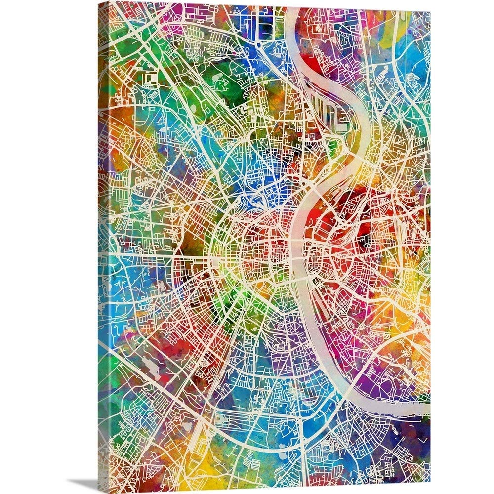 Michael Tompsett Cologne Germany City Map Canvas Wall Art Print - 36x48 Inch Modern Home Decor for Living Room, Bedroom & Office | Premium Canvas Painting for Urban Style Interior Design