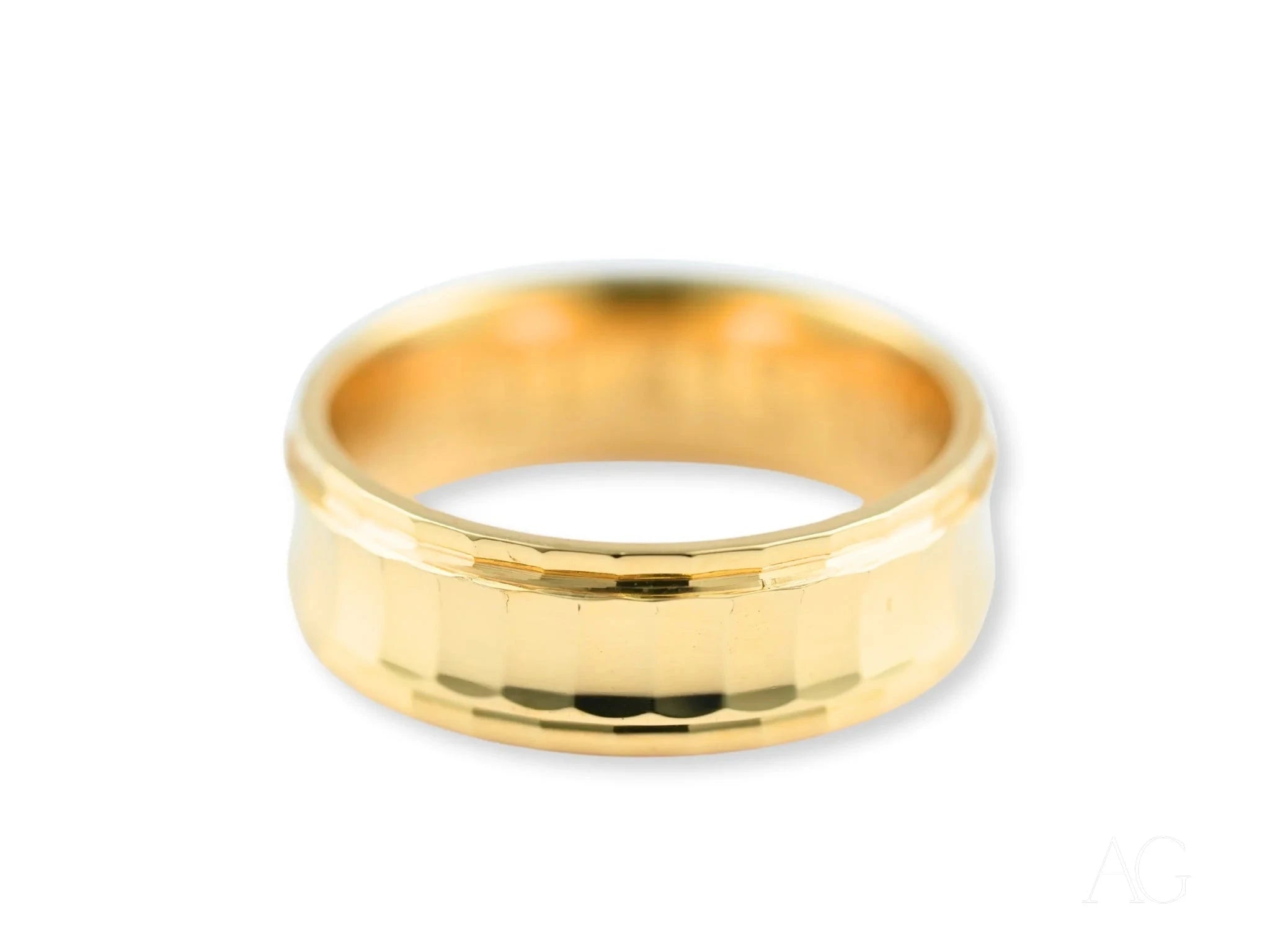 Golden Cascade Wedding Band Ring for Women - 14K Yellow Gold Vintage Bridal Jewelry - Perfect for Engagement, Anniversary & Special Occasions