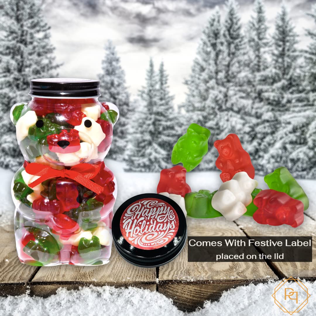 Purple Plum Gummy Bears in Gift Jar - 1LB Assorted Bear-Shaped Gummy Candies with Red Bow - Sweet Treats for Birthdays, Holidays & Party Favors - Perfect Candy Gift for Christmas, Valentine's Day & Special Occasions