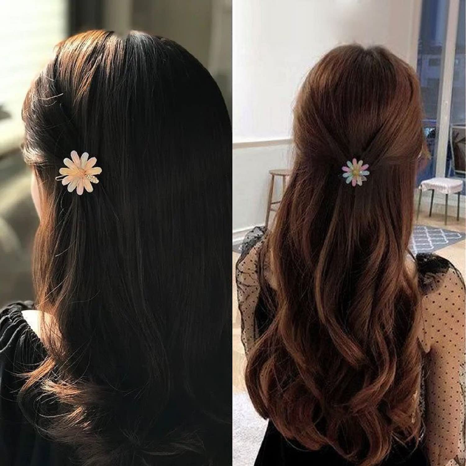 ANNA CREATIONS Korean Style Rhinestone Hair Clips for Women and Girls - 8-Piece Hair Accessories Set for Parties, Weddings, and Daily Wear