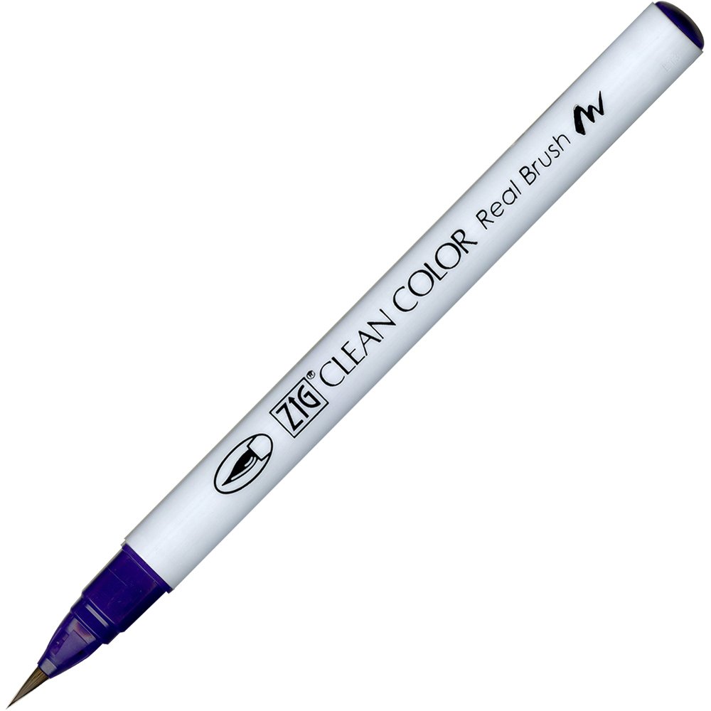 Kuretake ZIG Clean Color Real Brush Pen - Deep Violet Ink for Watercolor Painting, Calligraphy & Hand Lettering - Premium Artist Brush Marker for Sketching, Illustration & DIY Crafts