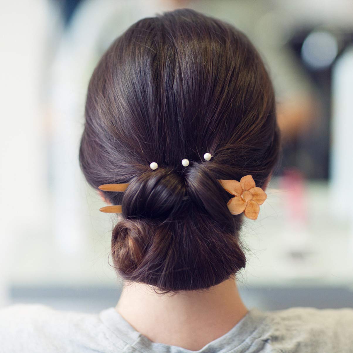 Handmade Wooden Hair Sticks & Forks - Natural Hair Accessories for Women & Men | Minkissy Chinese Hair Pins for Updos, Buns & Braids