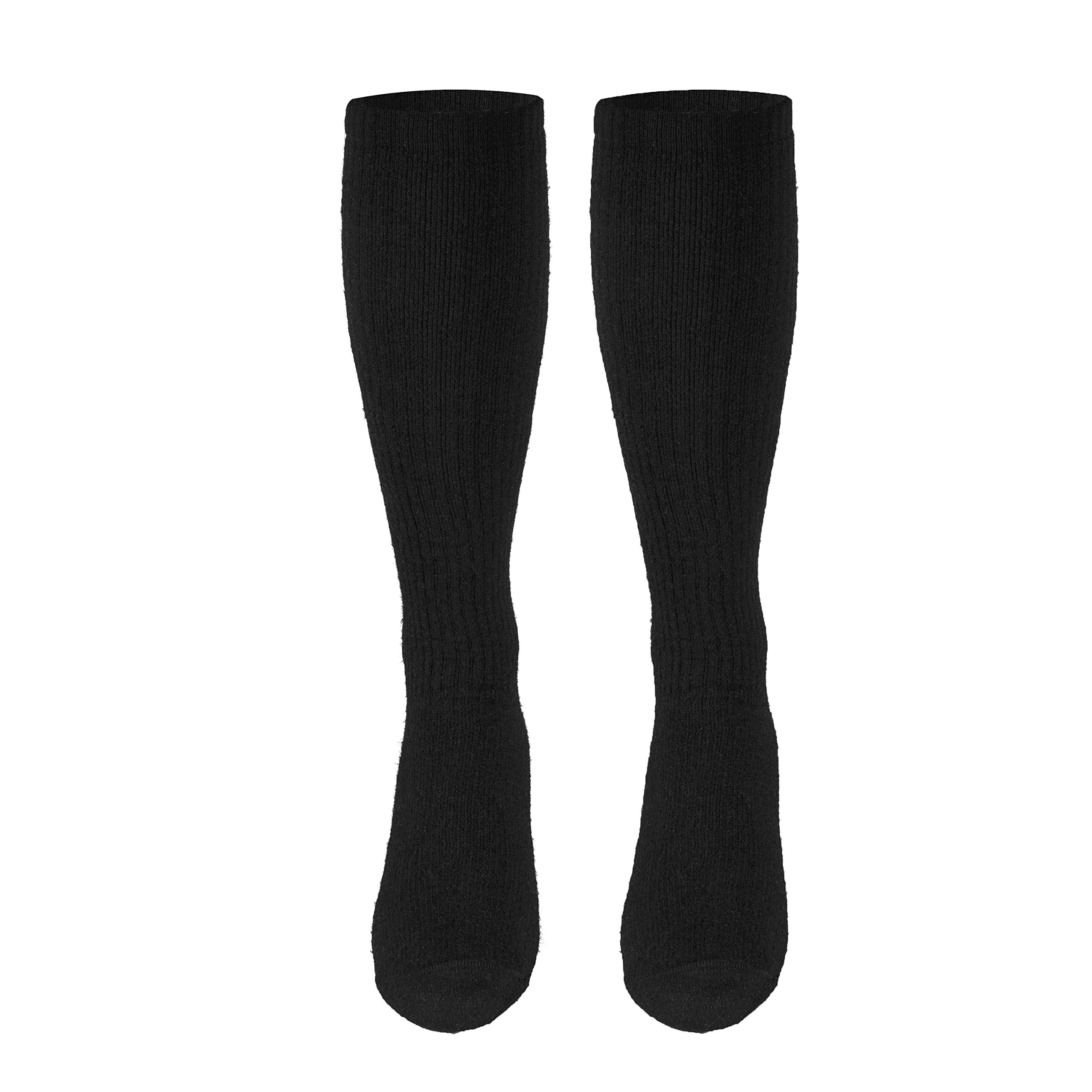 Truform Medical Compression Socks for Men & Women - 8-15 mmHg Knee High Support Socks, Over Calf Length, Black, Large - Ideal for Circulation, Travel, Running & Nursing Professionals