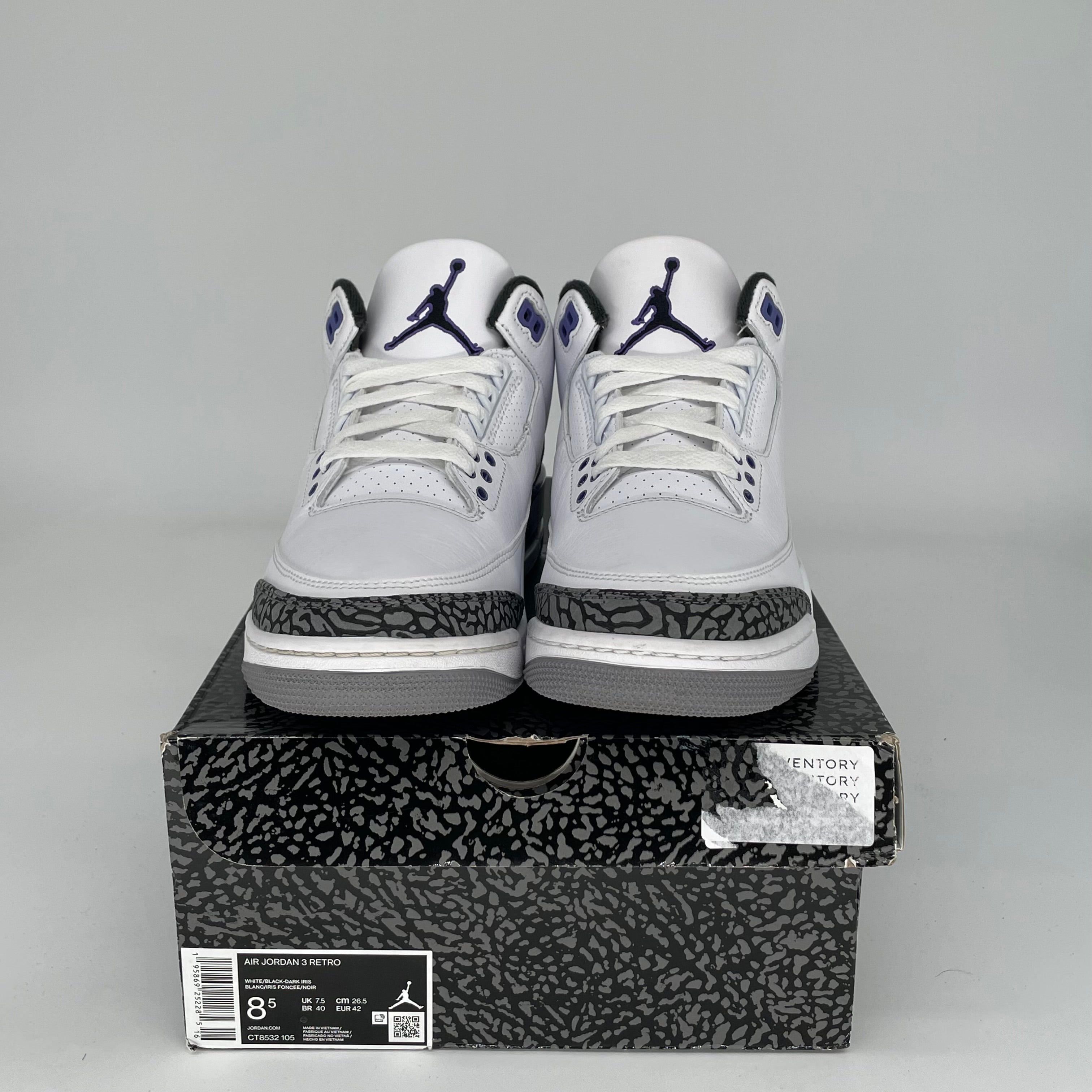 AIR JORDAN 3 DARK IRIS Men's Basketball Shoes Size 8.5 - CT8532 105 Retro Sneakers for Running, Gym & Streetwear Fashion