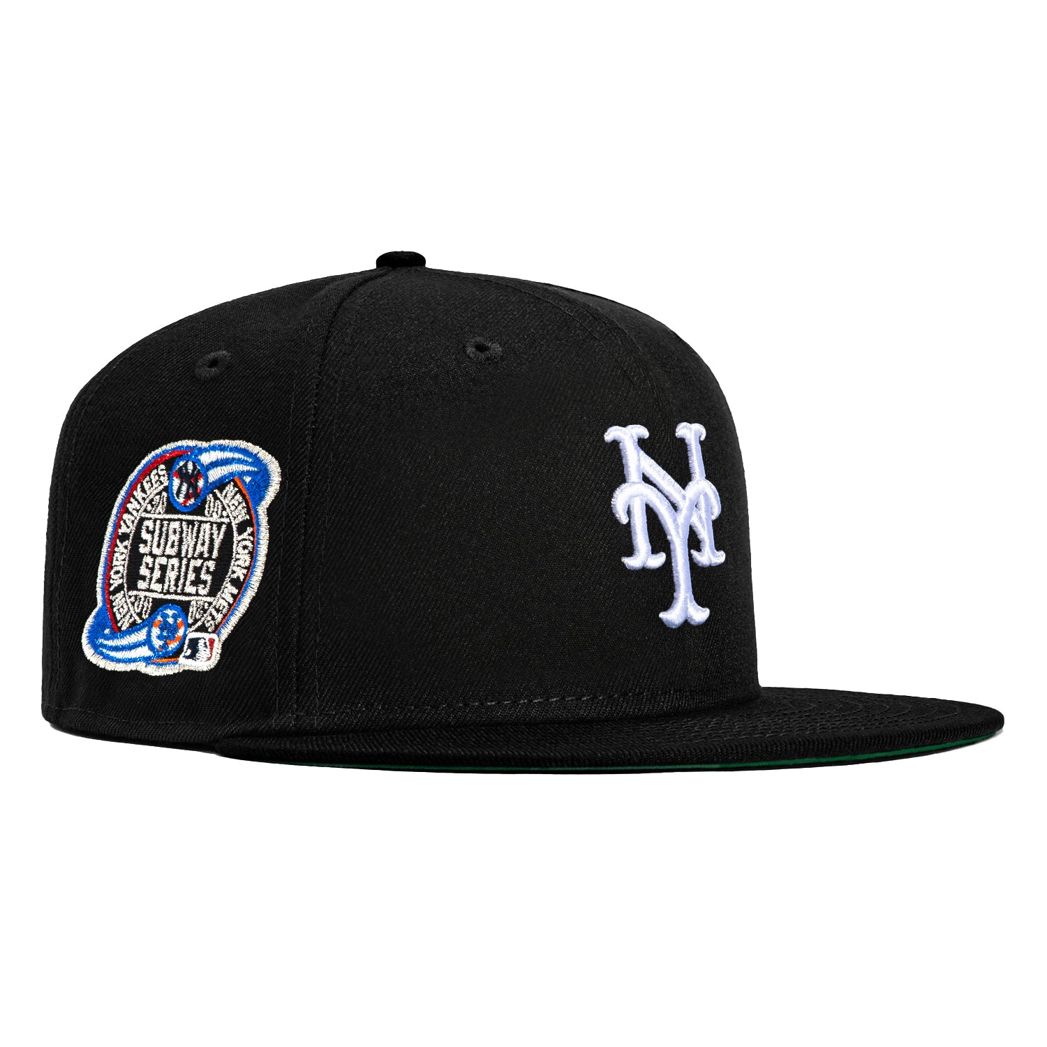 New Era 59Fifty New York Mets Subway Series Patch Snapback Hat - Black & White Baseball Cap for Men & Women - Perfect for Games, Streetwear & Fan Collections