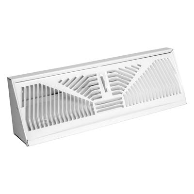 American Metal 3015W15 Baseboard Diffuser - 15-inch Steel White Sunburst Pattern (Pack of 10) - Perfect for HVAC Ventilation in Homes, Offices & Commercial Spaces