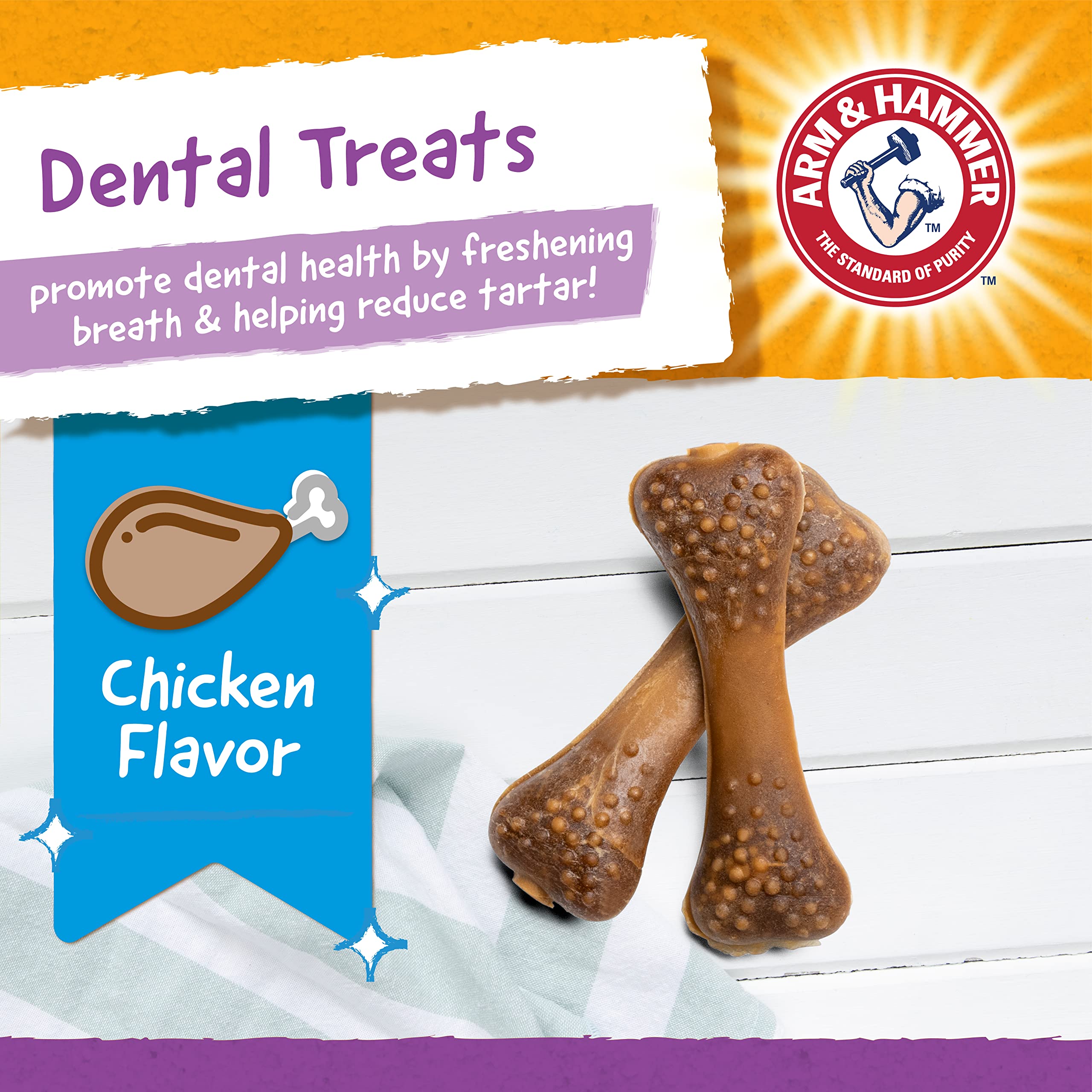 Arm & Hammer for Pets Super Treadz Gorilla Dental Chew Toy for Dogs - 12 Pack Plaque & Tartar Control Chew Toys for Small to Medium Dogs up to 35 lbs - Durable Rubber Dog Teeth Cleaning Toy for Puppy Dental Health - Perfect for Playtime, Teething Relief & Oral Hygiene Maintenance