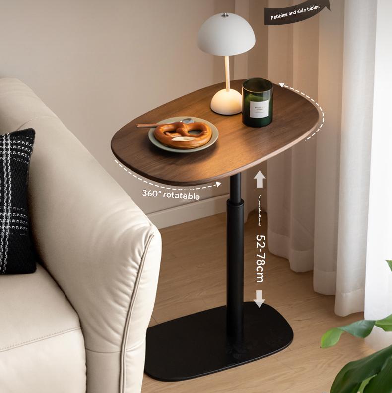 Premium Black Walnut & Oak Solid Wood Italian Modern Lift-Top Side Table - Luxury End Table for Living Room, Bedroom, or Office Use