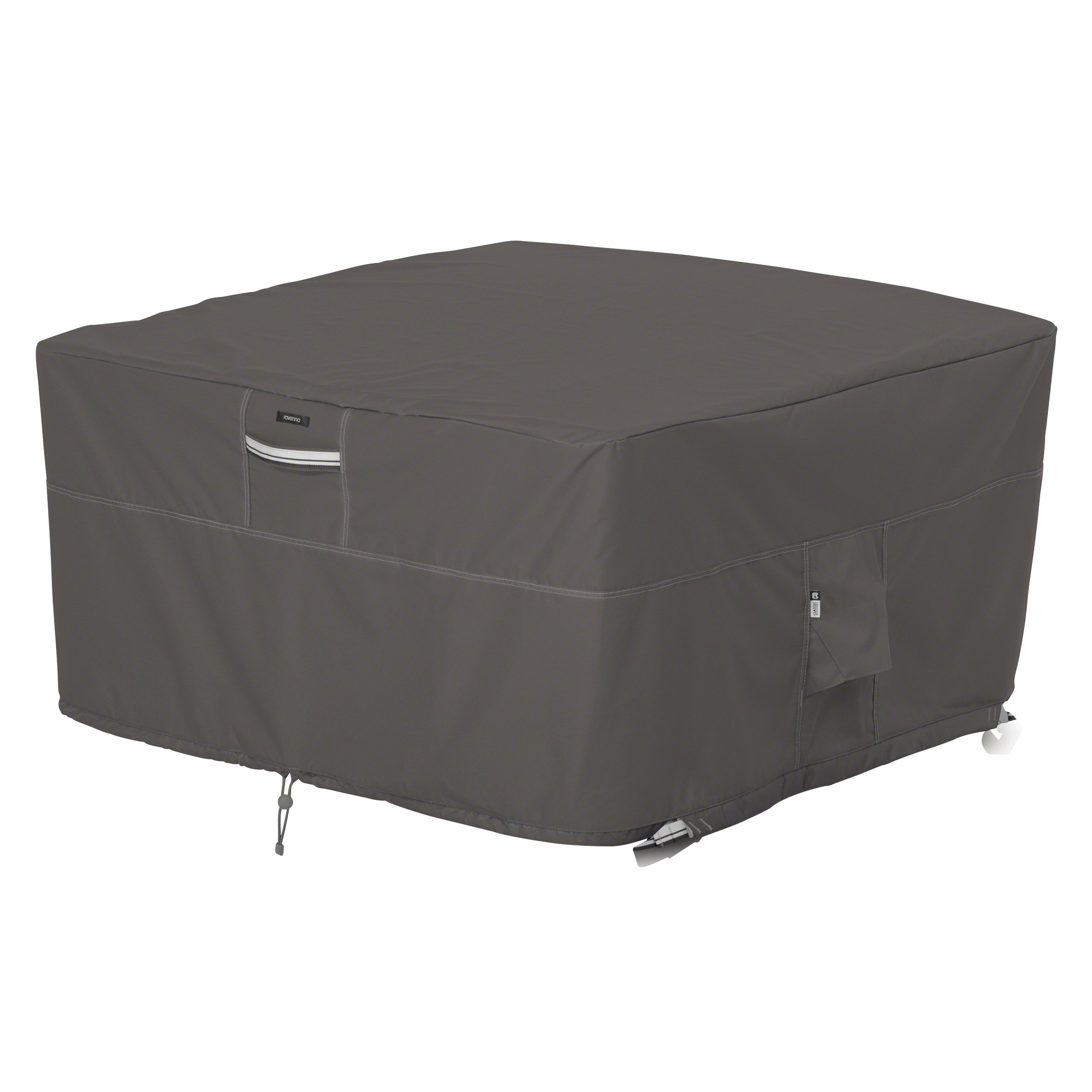 Classic Accessories Ravenna 42 Inch Square Fire Pit Cover - Water-Resistant Outdoor Table Protector for Patio, Deck, and Backyard Use